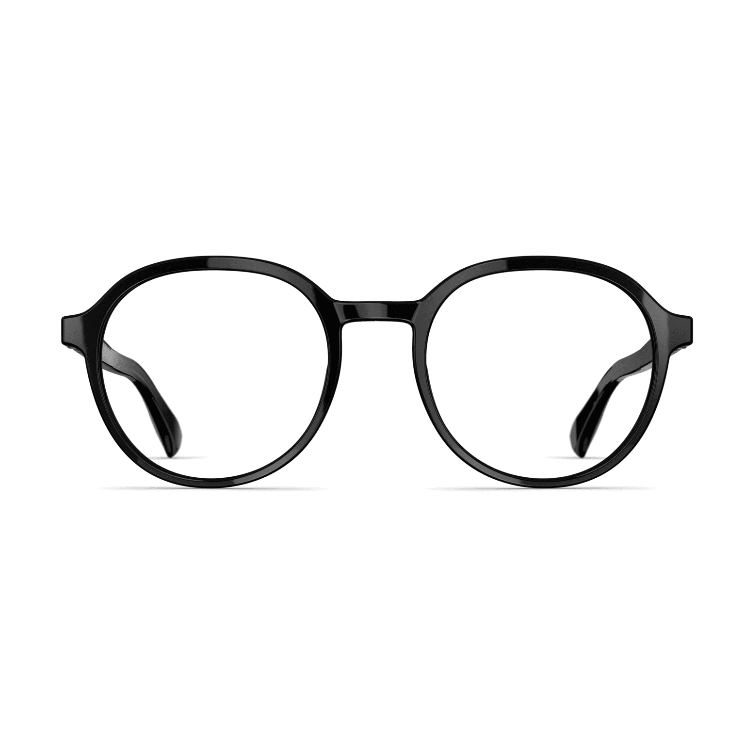 Unisexbrille Neubau Noel T167 mit schwarzem, rundem Rahmen und minimalistischem Design, ideal für jeden Anlass.