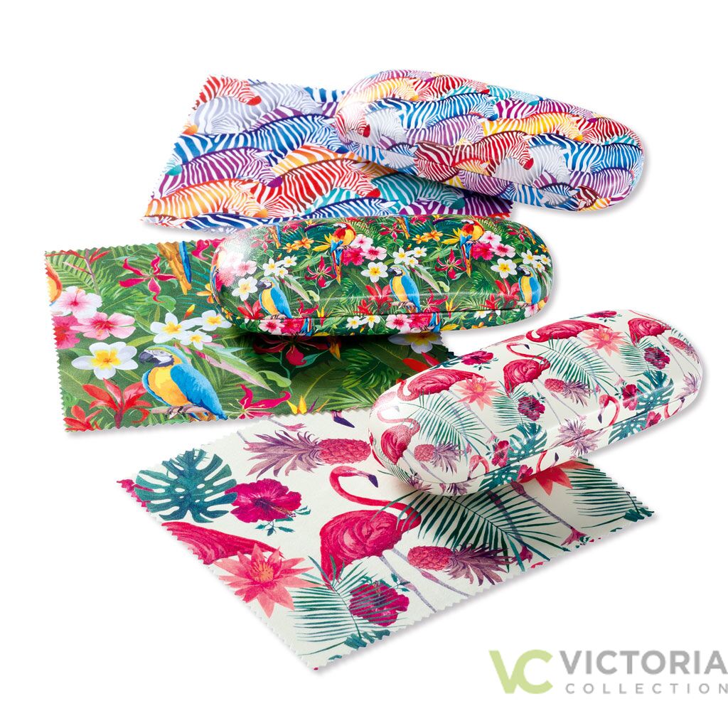 Brillenetui Wildlife von Victoria Victoria Brillenetui WILDLIFE mit Dschungelmotiv, weichem Innenfutter und Mikrofasertuch, in drei Farbvarianten
