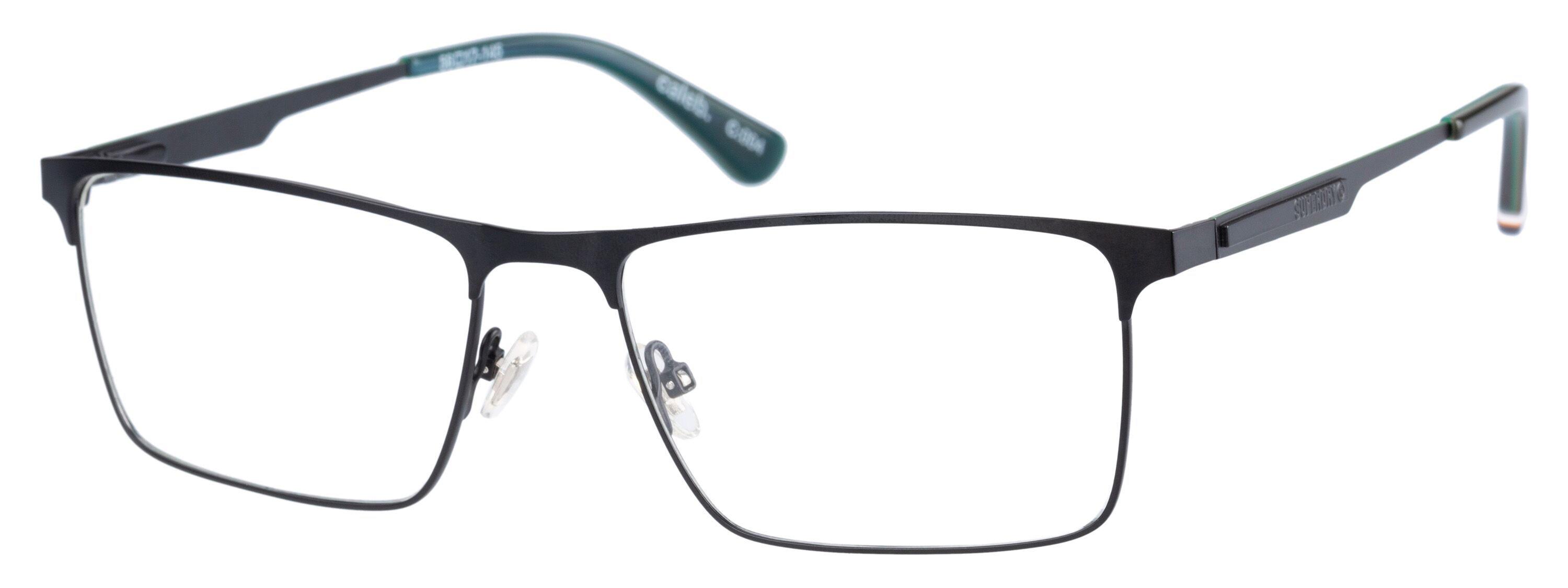 Superdry 992060 Herrenbrille in schwarzer Farbe mit orangefarbenen Akzenten