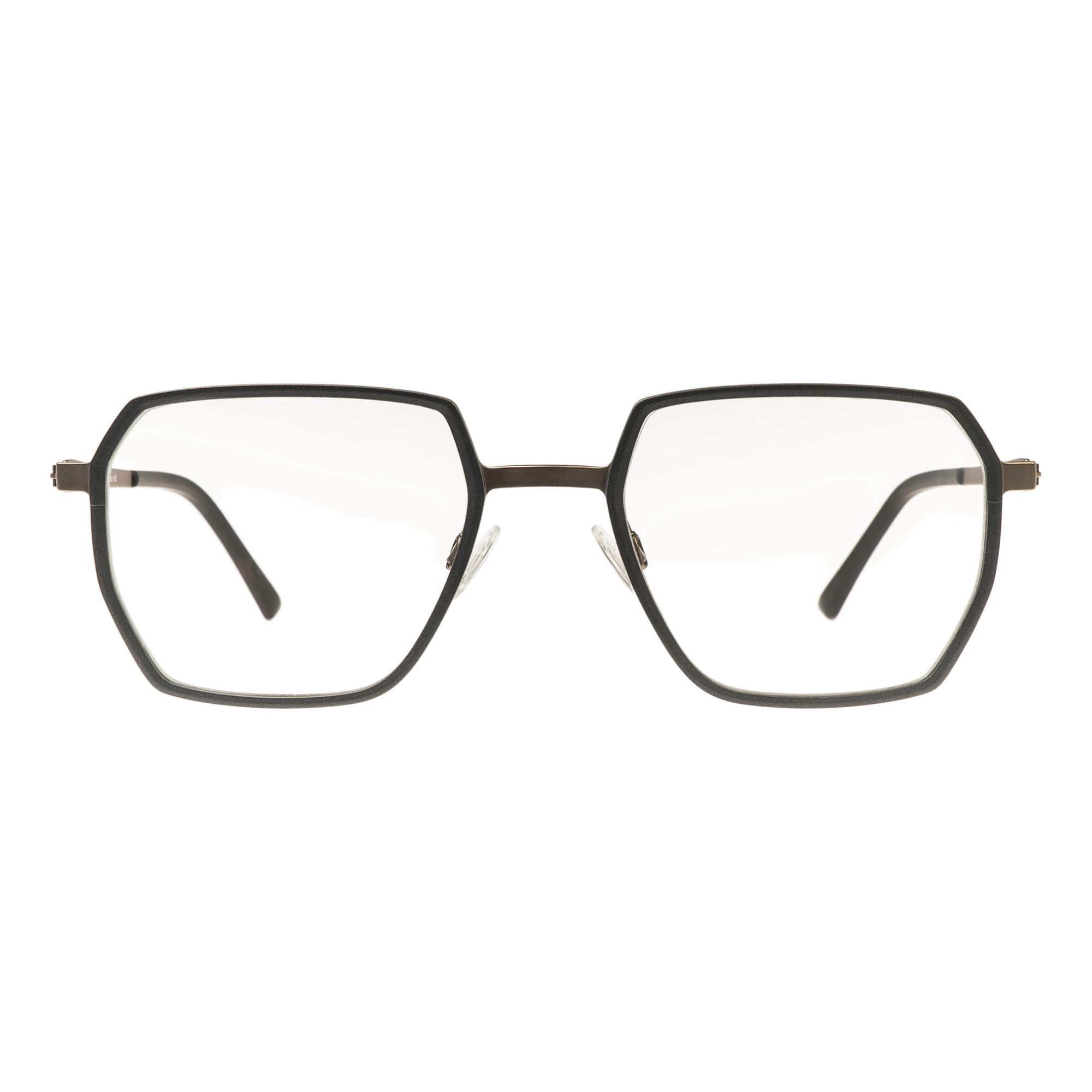 Unisexbrille Eigensign 5315 mit eckigem, schwarzem Metallrahmen auf weißem Hintergrund.