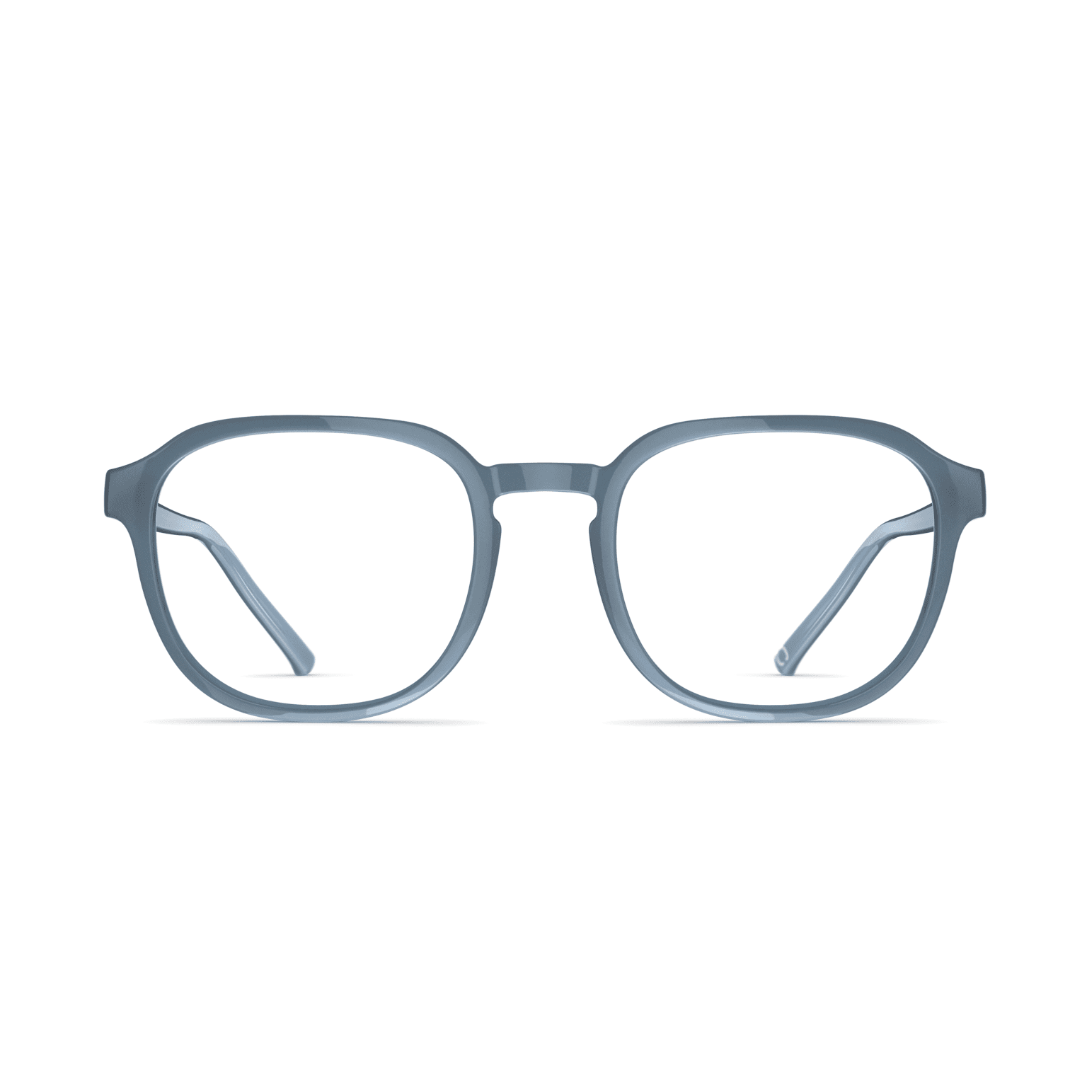 Herrenbrille Neubau Chris T162 in modernem Design, rechteckige Form mit dünnen blauen Rahmen und klaren Gläsern.