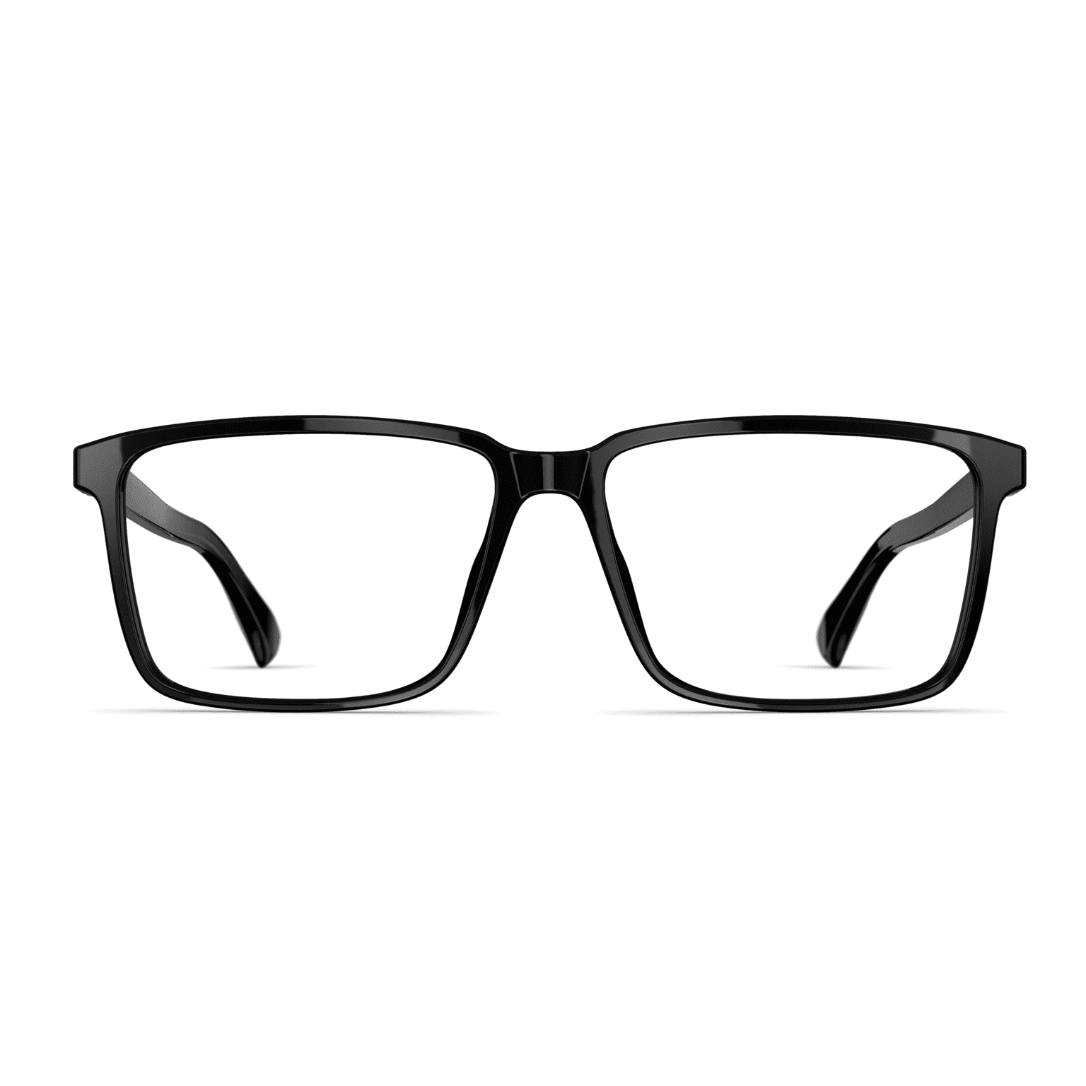 Herrenbrille Neubau Ben T170 mit rechteckigem schwarzem Rahmen, symmetrisch von vorne fotografiert.