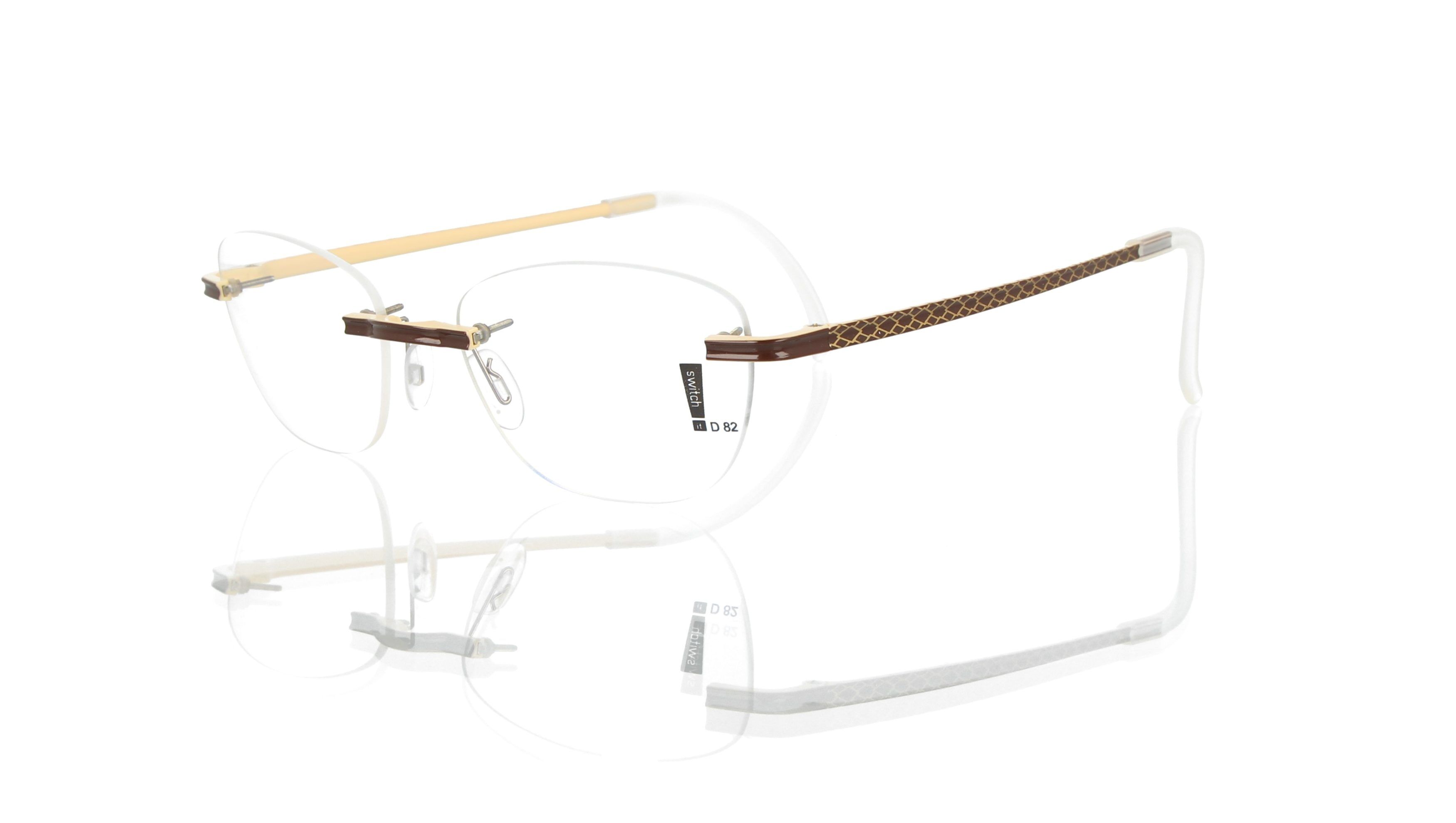 Switch It Garnitur 1012 Damenbrille Beige Creme Braun Gold (2)