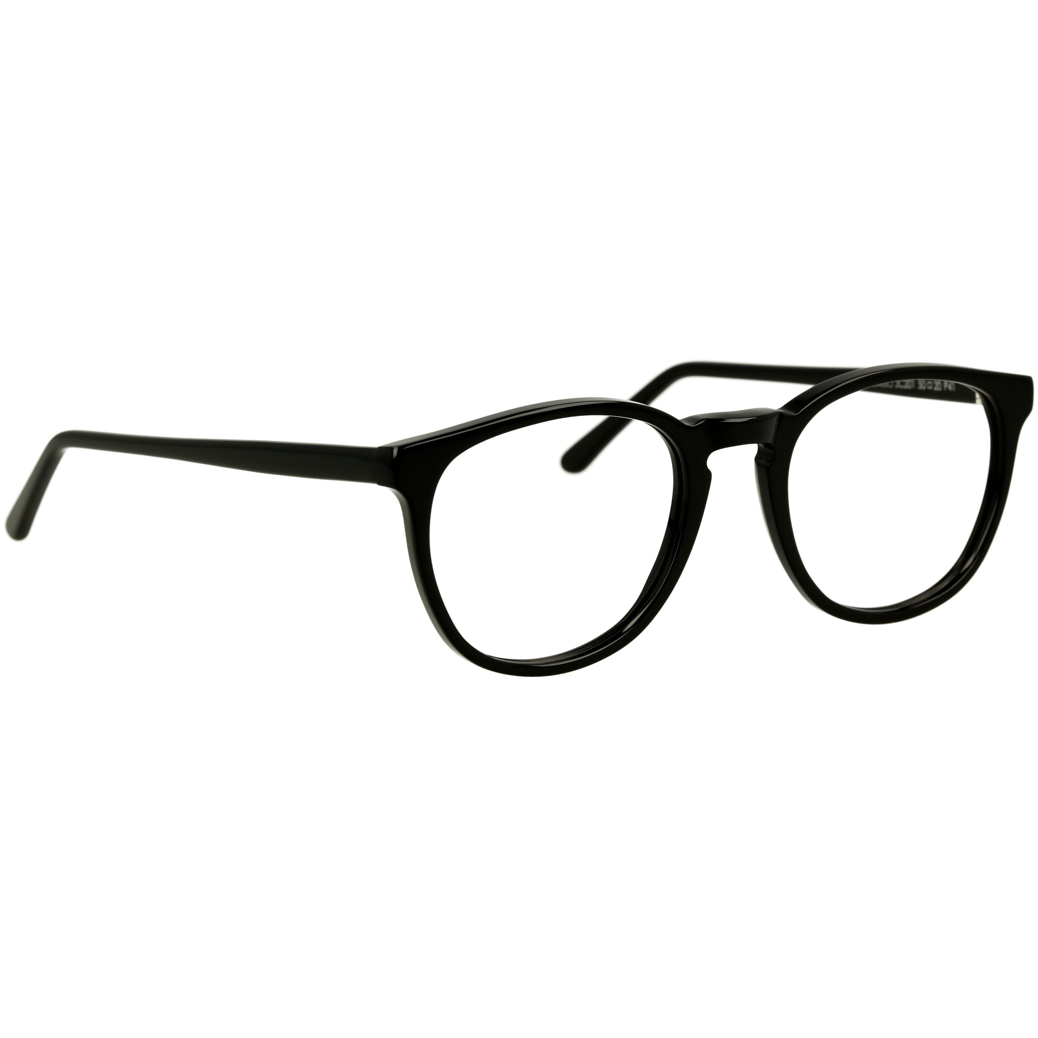 Unisexbrille Johann von Goisern JC201, schwarzes Gestell mit runder Form und schlanken Bügeln, ideal für jeden Look.