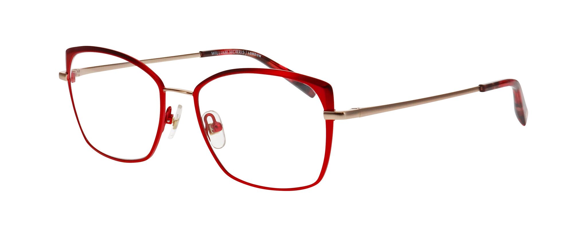 William Morris 50228-C2 52-17 William Morris 50228-C2 – eckige Vollrandbrille für Damen aus Edelstahl in Rot