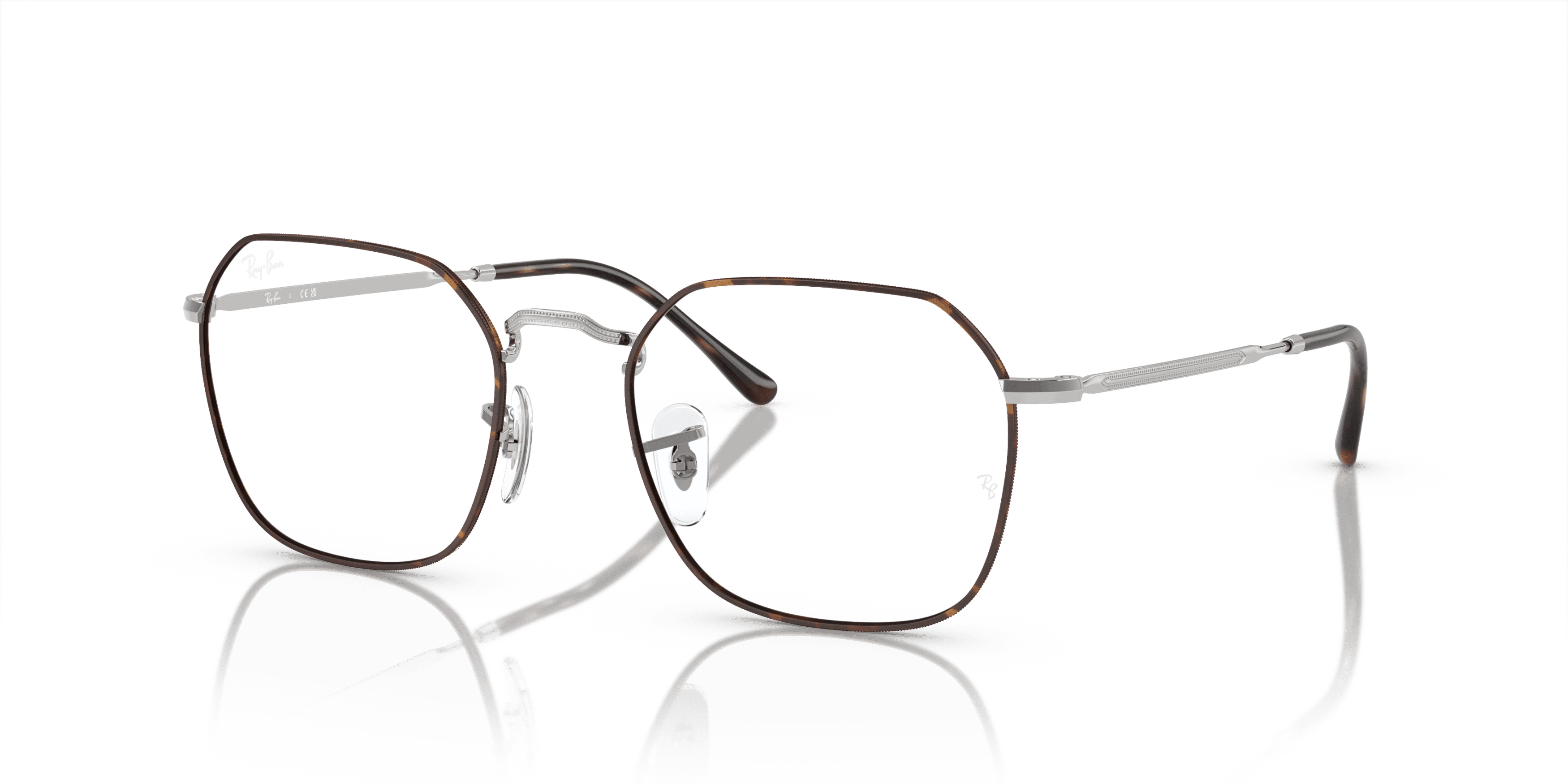 Ray Ban JIM 0RX3694V 3178 HAVANA ON SILVER 53-20 Ray-Ban 0RX3694V Korrektionsbrille in HAVANA ON SILVER