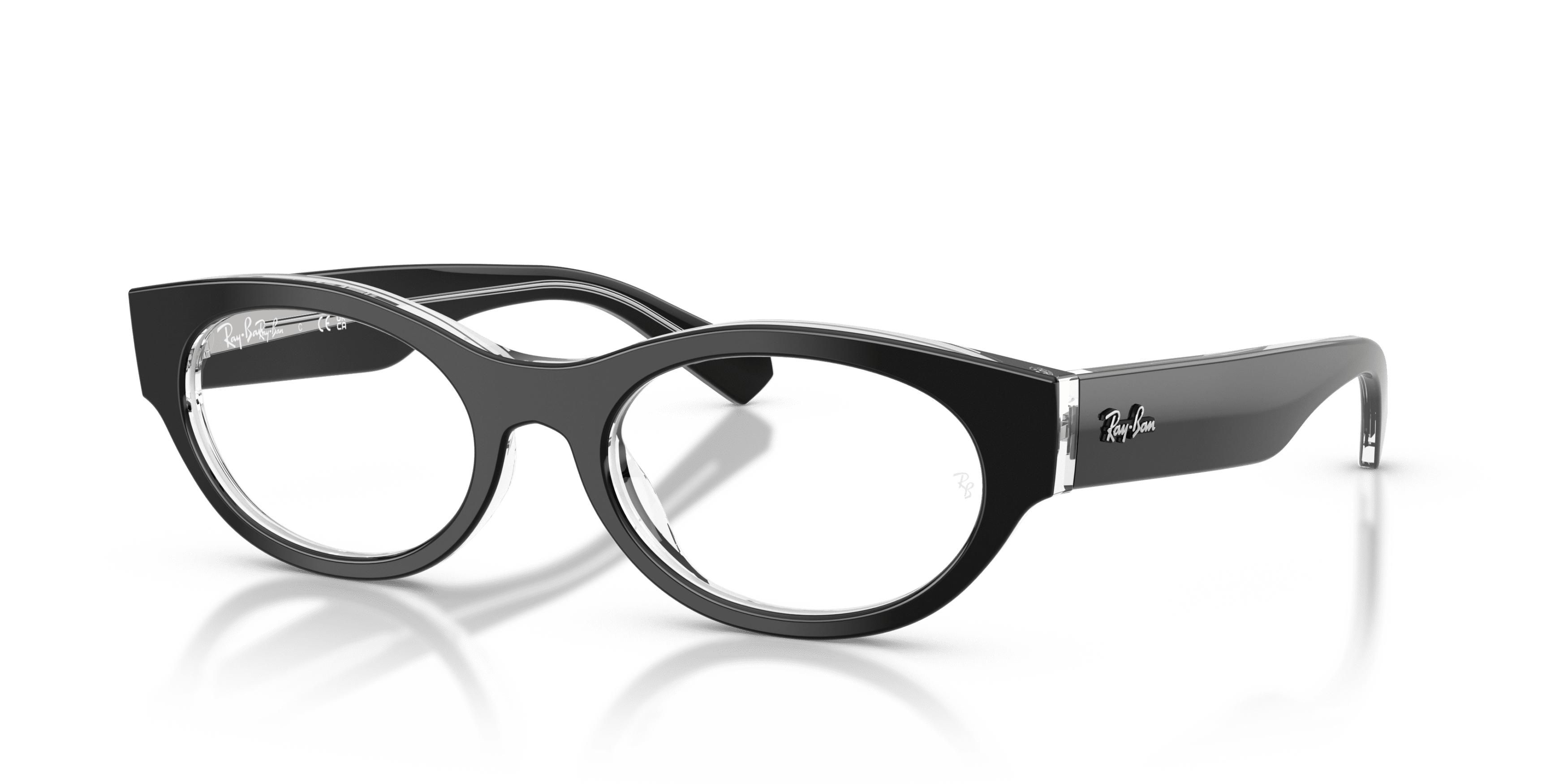 Ray Ban Ray Ban 0RX5447 2034 BLACK ON TRANSPARENT 53-19 Ray Ban Ray Ban 0RX5447 2034 BLACK ON TRANSPARENT 53-19