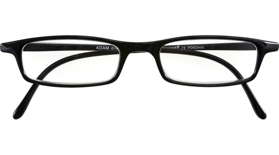 Schwarze Kunststofflesebrille ADAM mit Federtechnik für optimale Passform