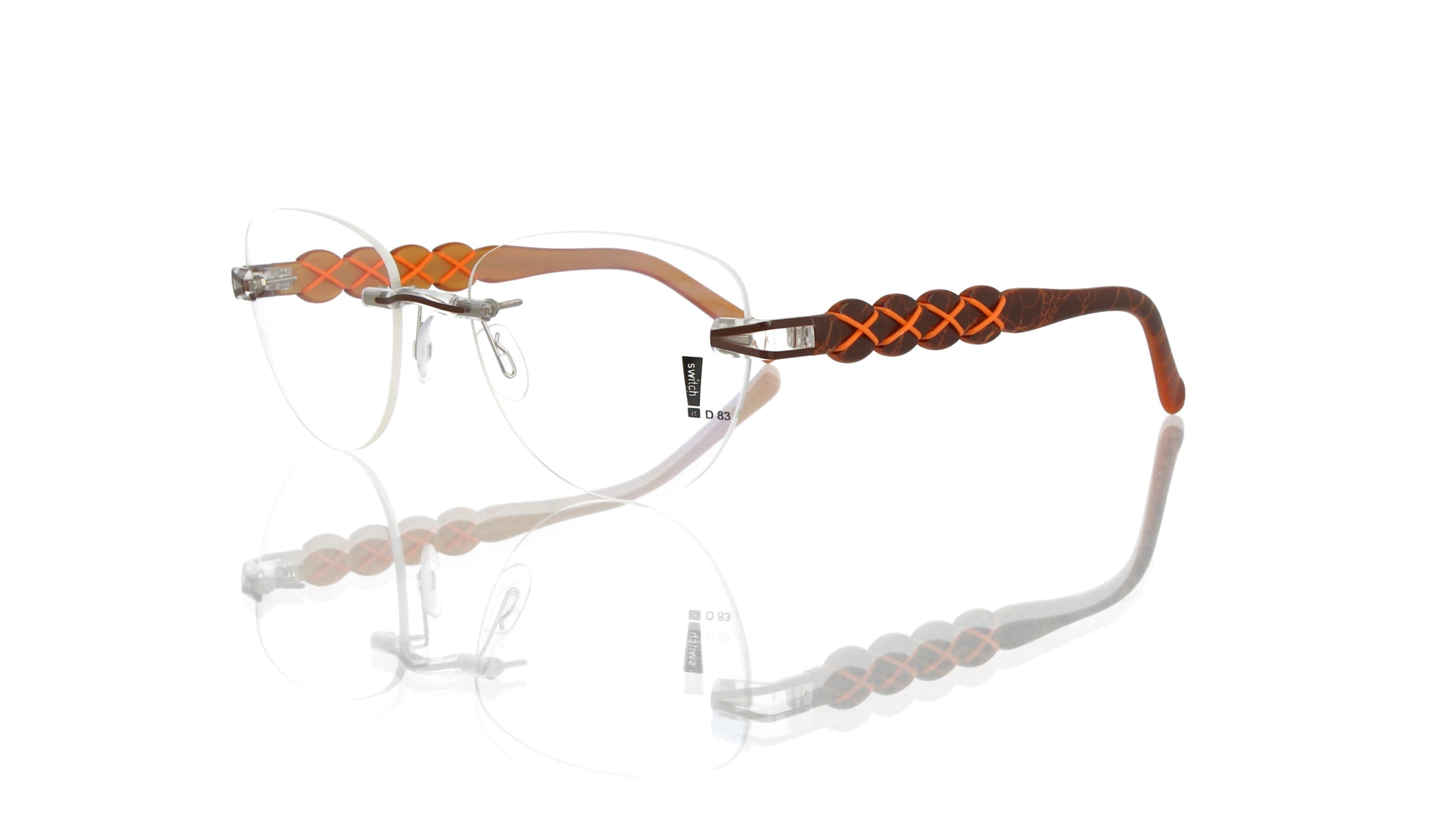 Switch It Garnitur 2484 Damenbrille Orange Braun Netz Orange Gummis Orange (2)