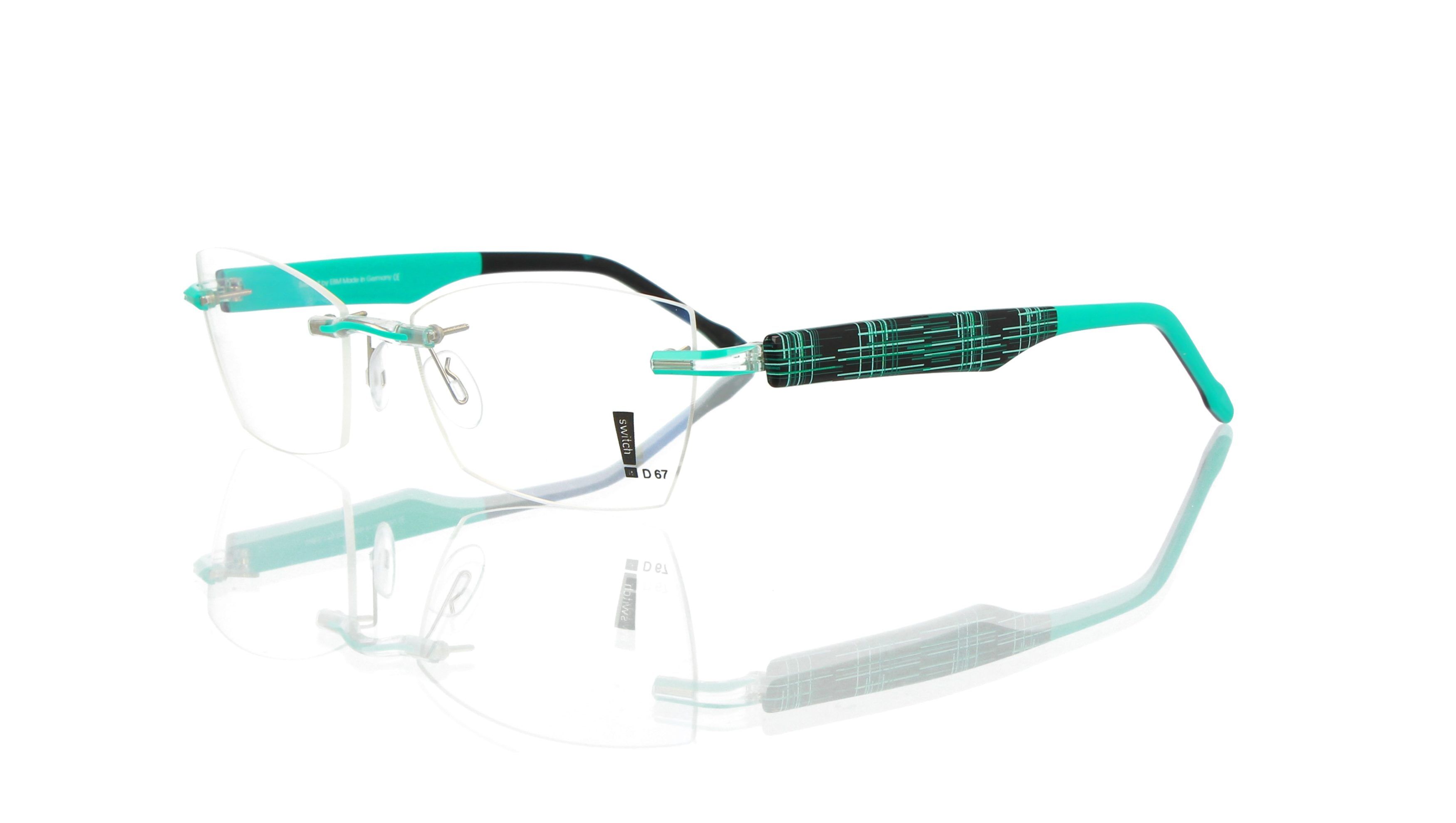 Switch It Garnitur 2504 Damenbrille Schwarz Grün Druck Grün Mint (2)
