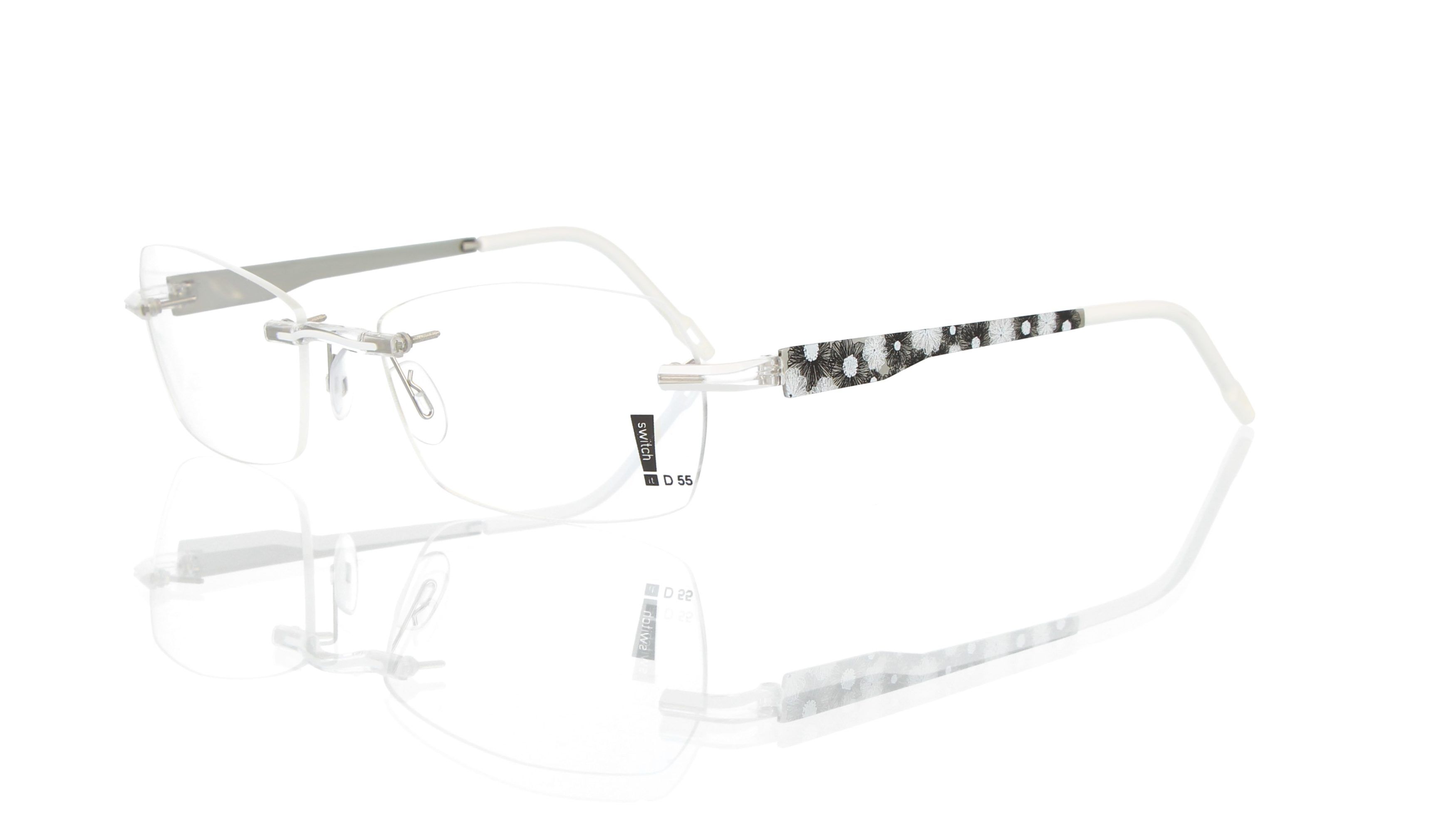 Switch It Garnitur 3332 Damenbrille Palladium Weiß Schwarz (2)
