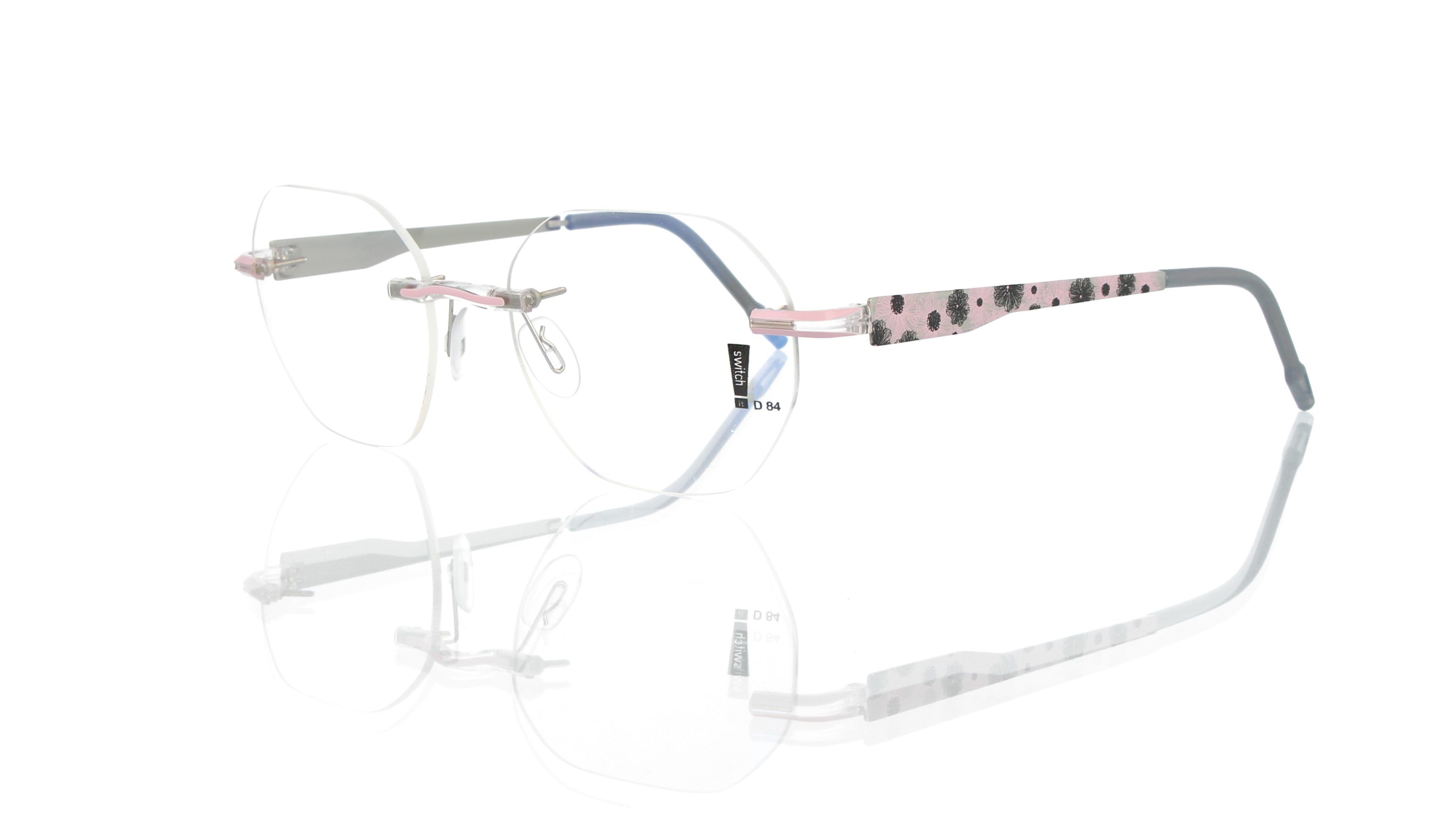 Switch It Garnitur 3334 Damenbrille Gold Grau Rosa Innen Gold Glanz (2)