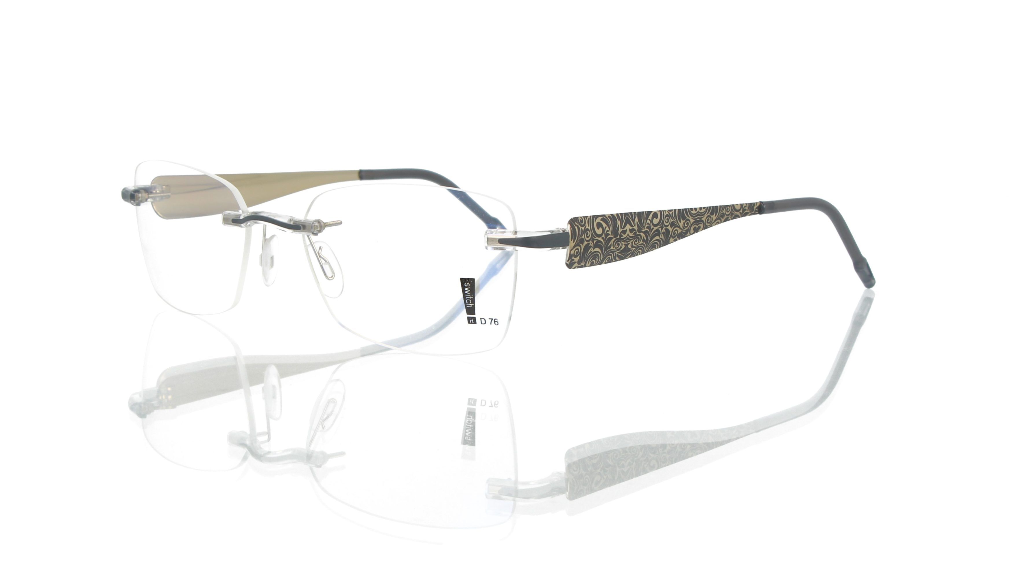 Switch It Garnitur 3345 Damenbrille Gold Grau Innen Gold (2)
