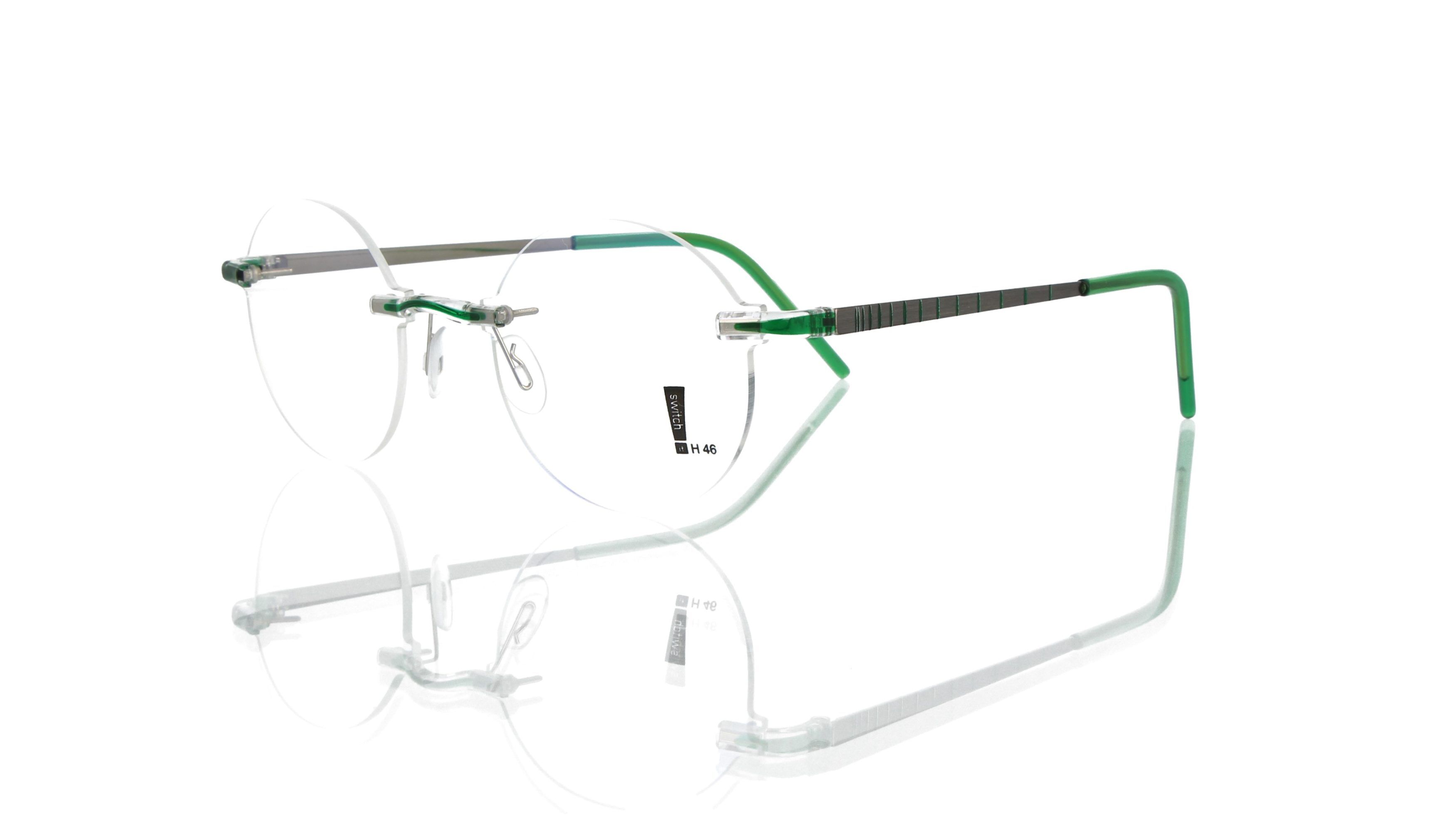 Switch It Garnitur 7022 Damenbrille Dunkel Ruthenium Dunkelgrün (2)