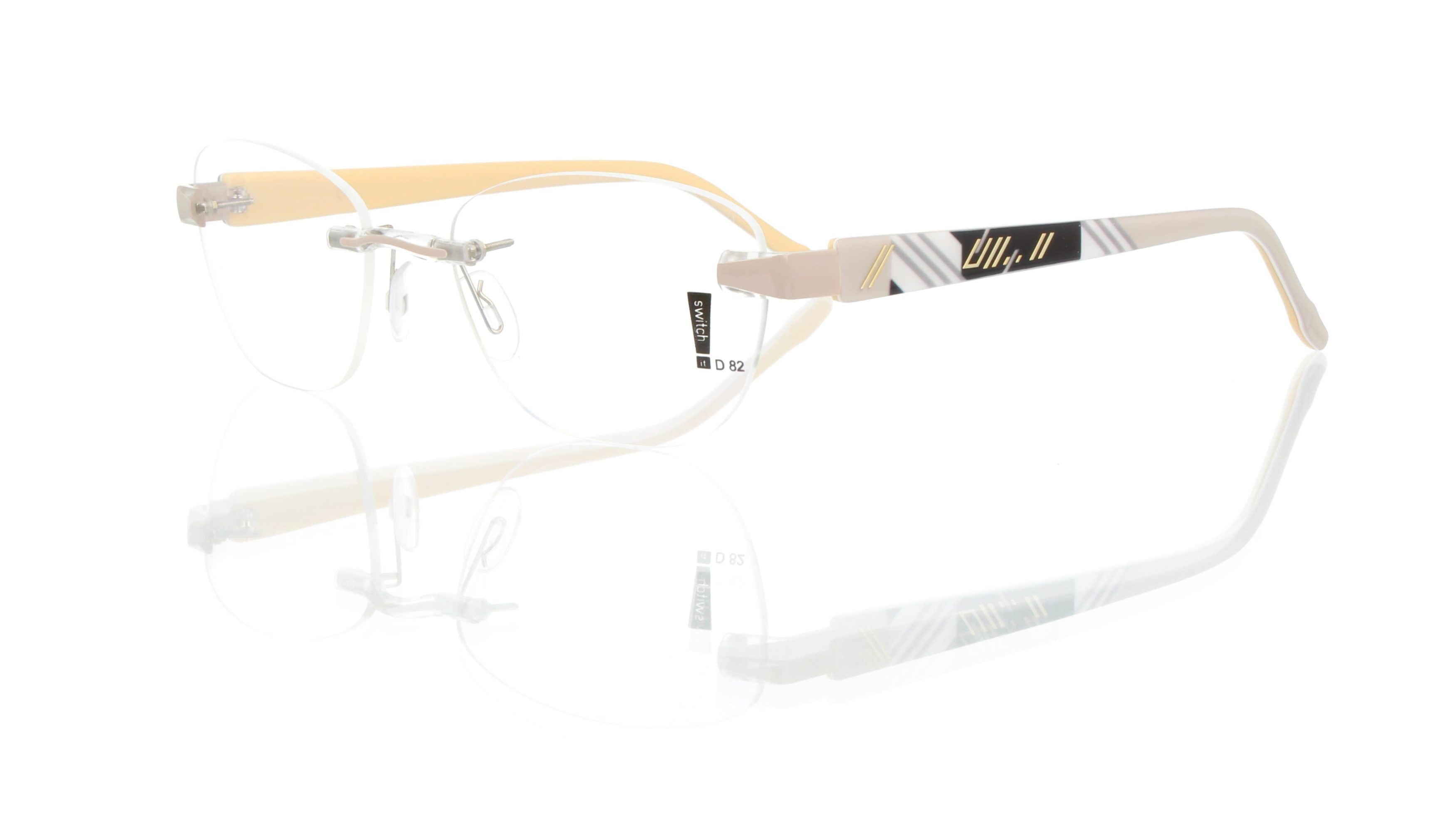Switch It Garnitur 9170 Damenbrille Grau Weiß Schwarz Innen Creme Streifen (2)