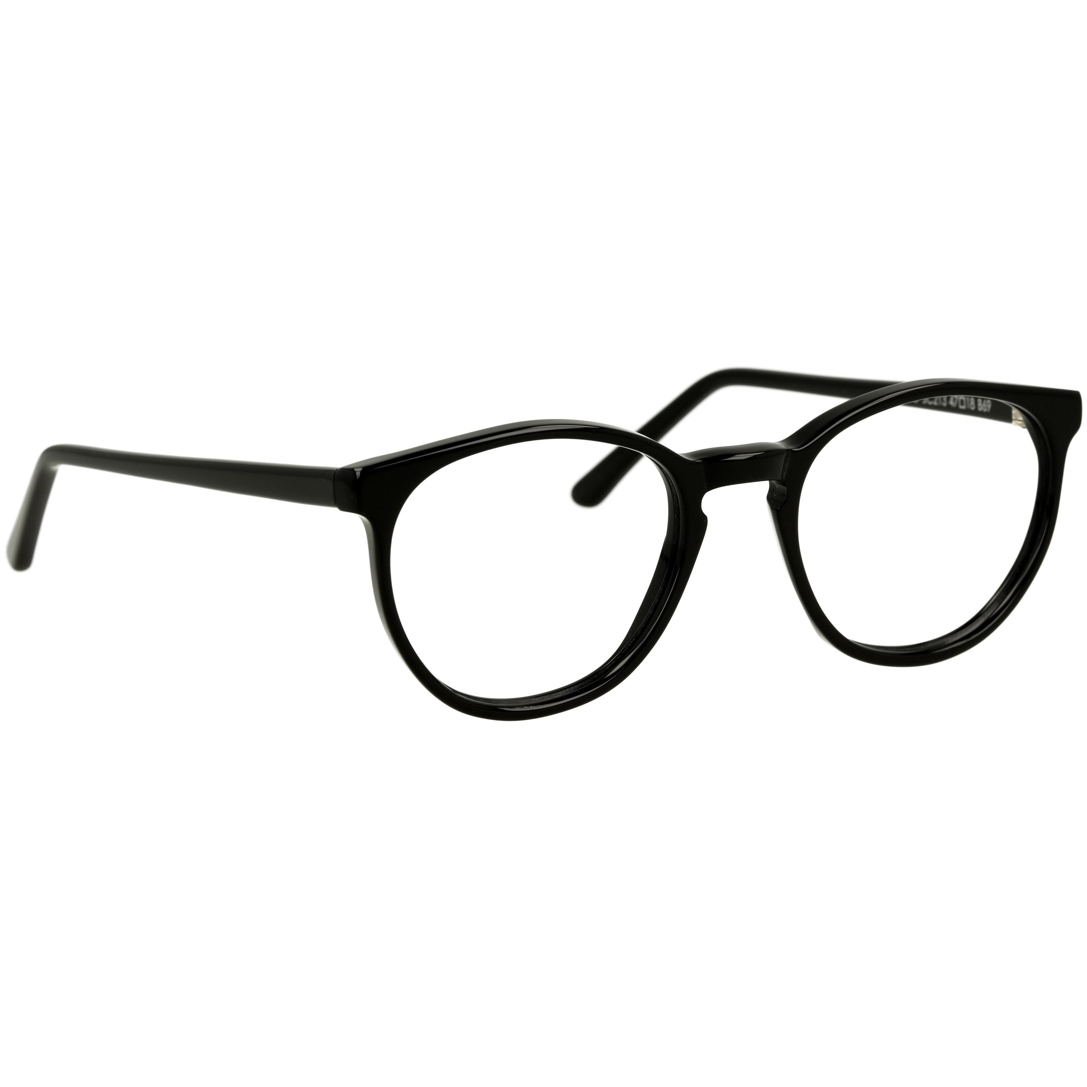 Unisexbrille Johann von Goisern JC213 mit schwarzem, ovalem Rahmen und schlichten Bügeln.