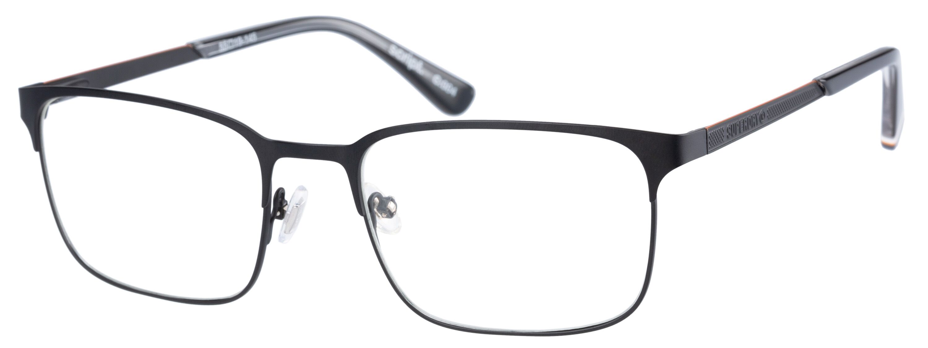 Superdry 992059 Herrenbrille in Schwarz mit Orangefarbenen Akzenten