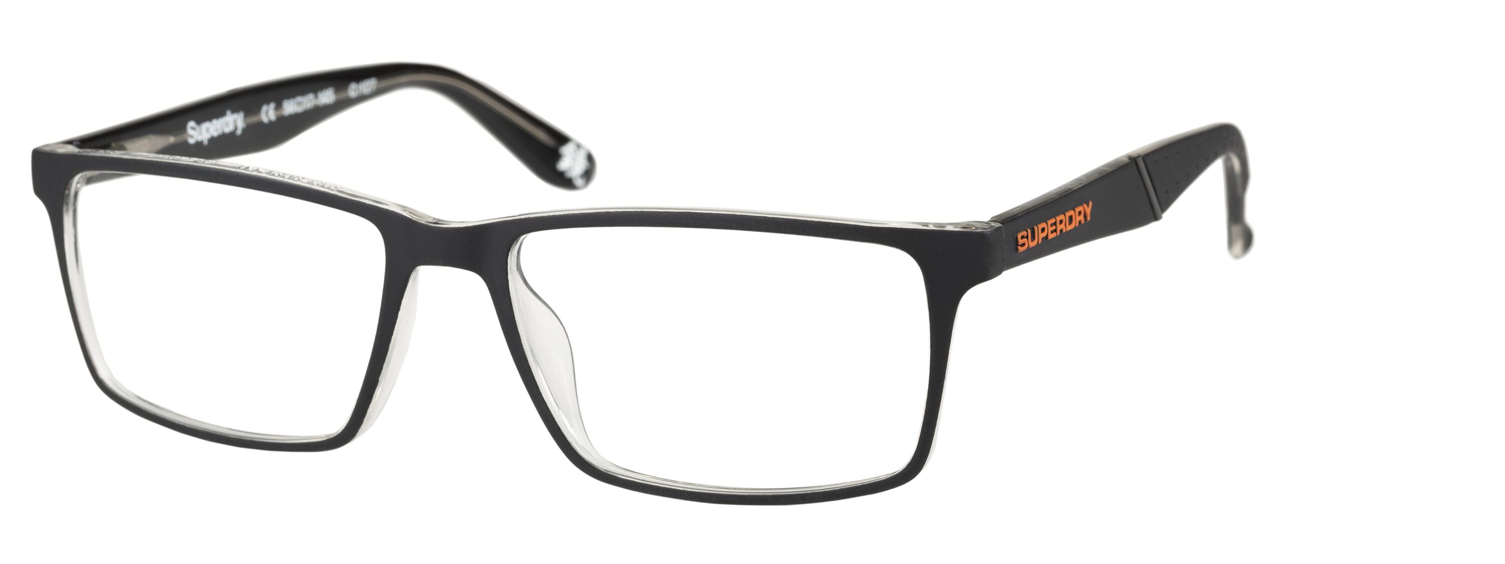 Superdry 993052 Herrenbrille in fluro purple crystal Farbe mit rechteckigem Vollrand-Design und 56 mm Glasbreite