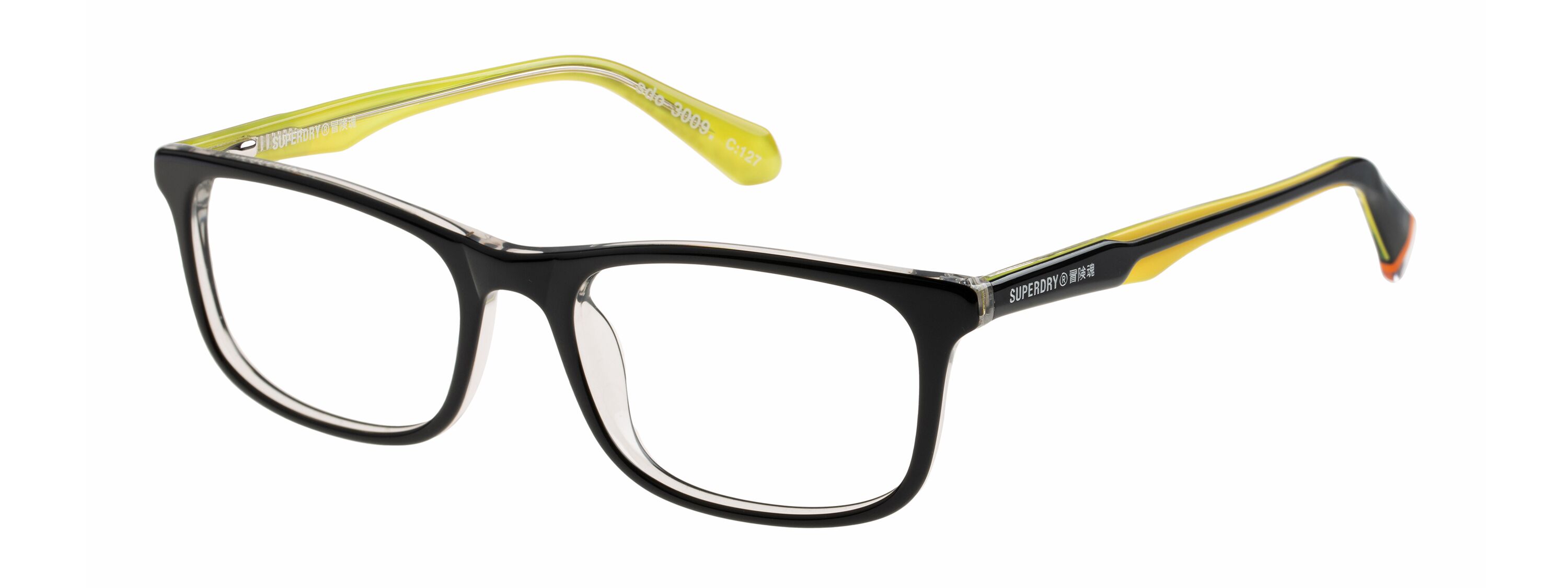 Superdry 993077 Herrenbrille in Schwarz mit eckigem Design und 54 mm Glasbreite