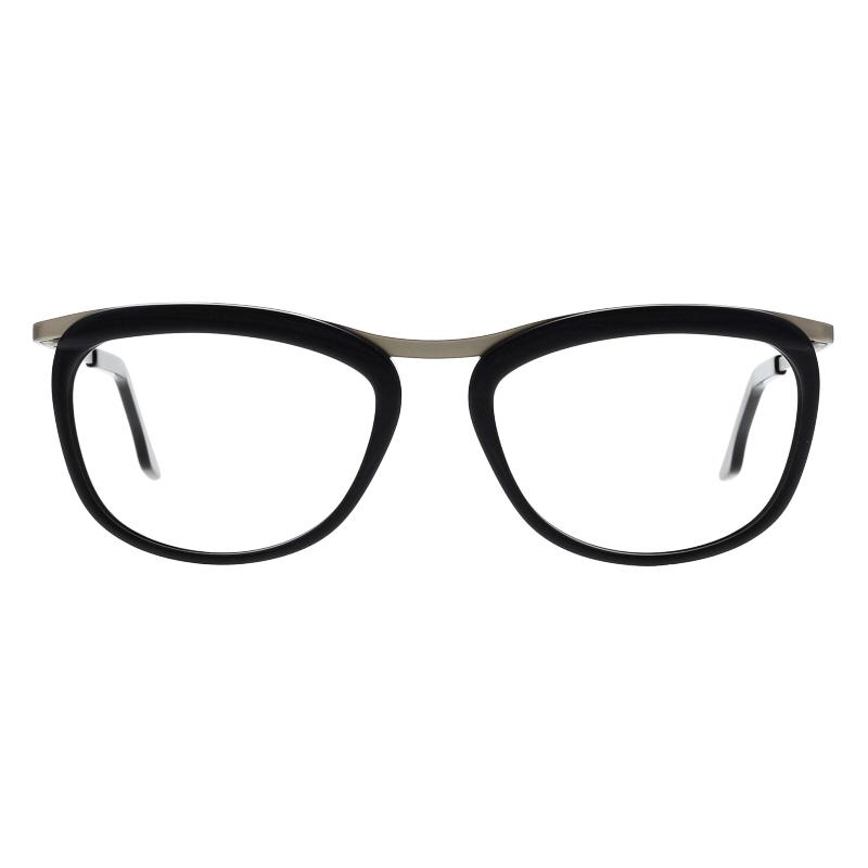 Damenbrille Colibris Bethsy mit schwarzem Rahmen und dezentem Metalldetail an der Frontansicht