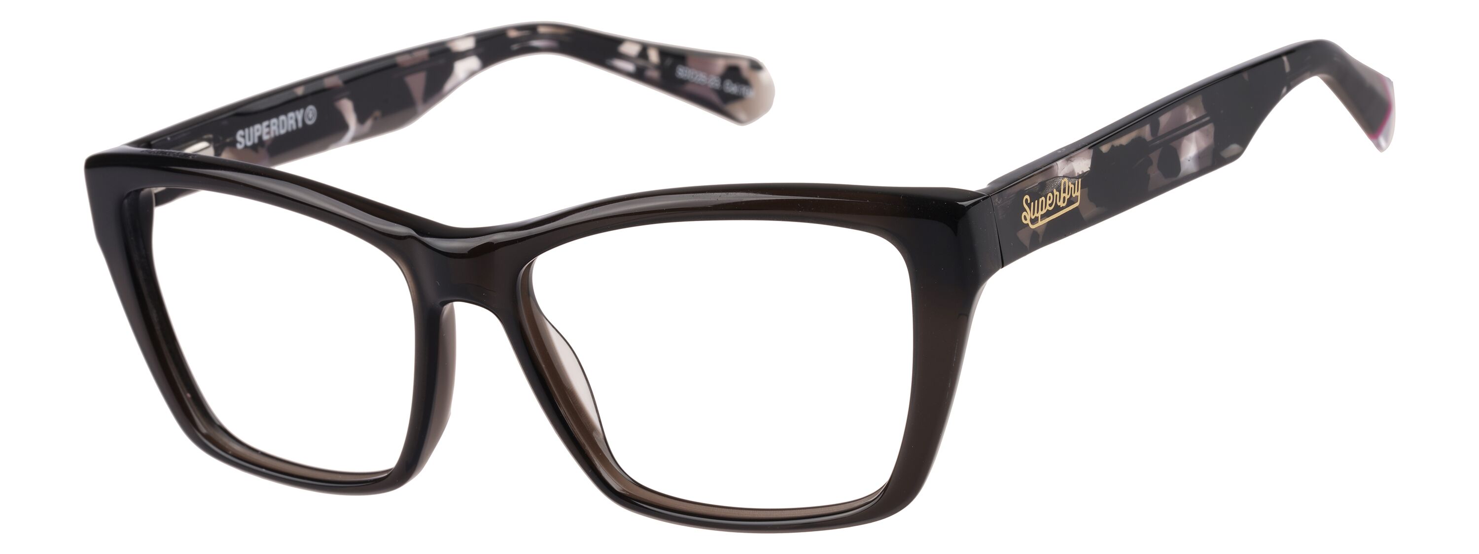 Superdry Superdry 993098-10 54-15 Superdry 993098 Damenbrille in Schwarz mit eckigem Design und Kunststoffrahmen