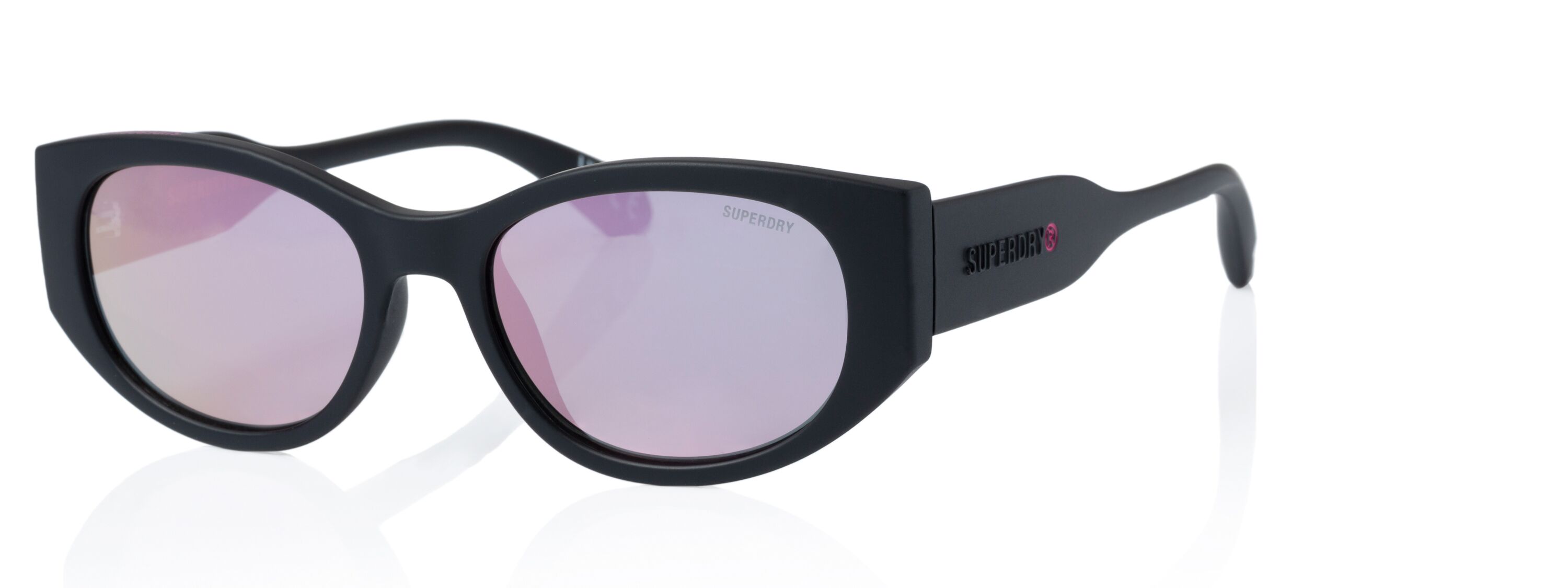 Superdry Superdry 996072-10 51-20 Superdry 996072 Damen Sonnenbrille in Cat-Eye-Form mit rotem Kunststoffrahmen und blauen Gläsern