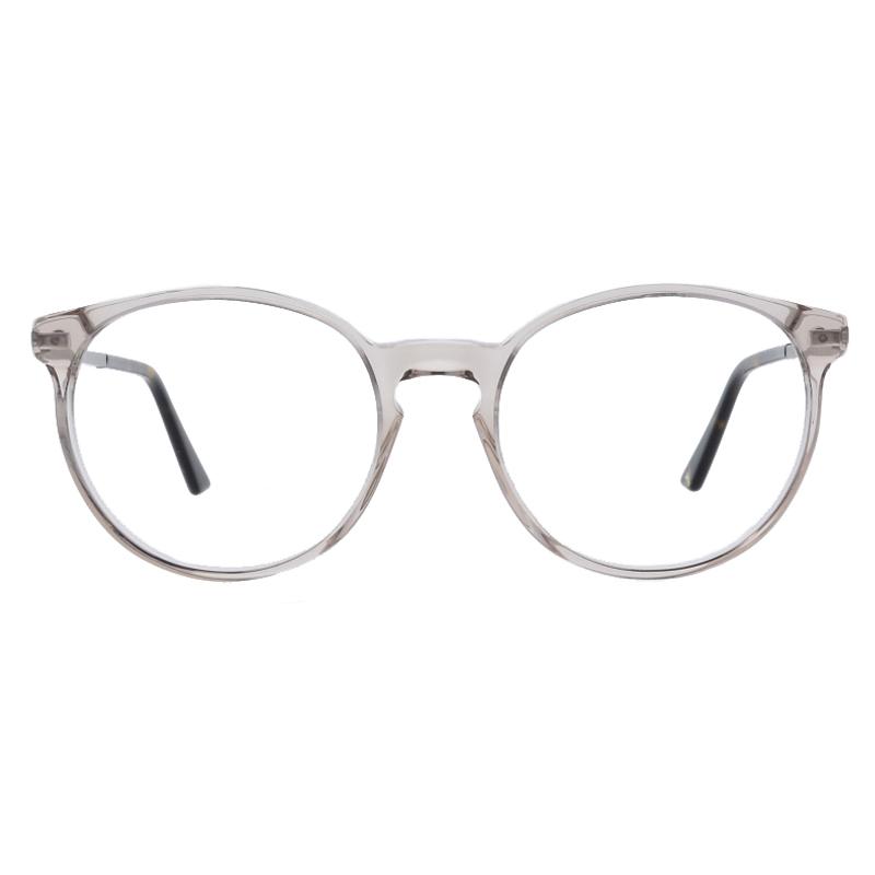 Transparente Damenbrille Colibris Marika mit rundem Rahmen, frontal auf weißem Hintergrund.