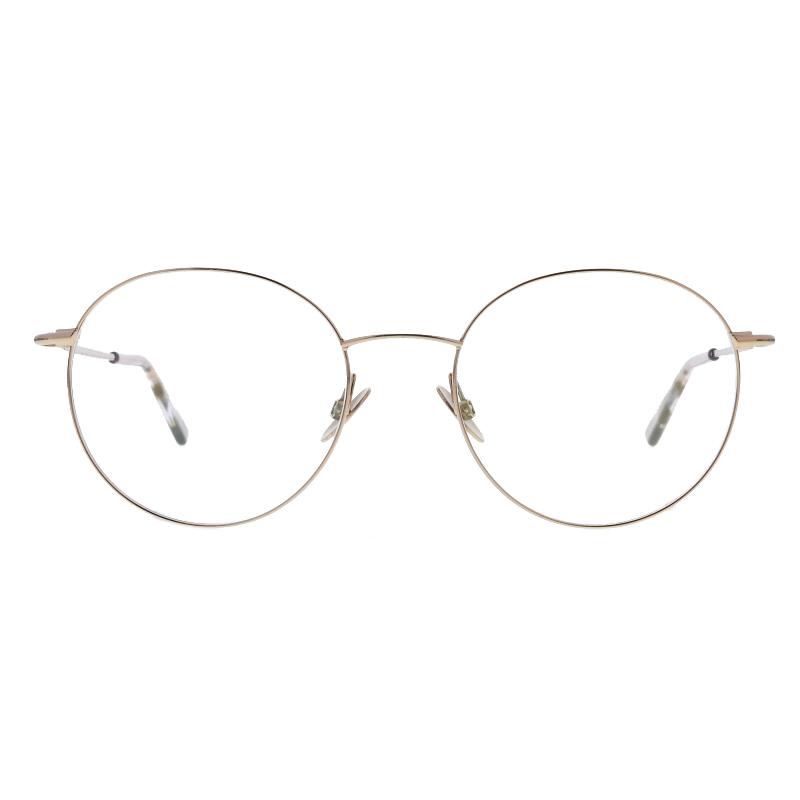 Damenbrille Colibris Steffi mit rundem, filigranem Metallgestell in Gold frontal abgebildet.