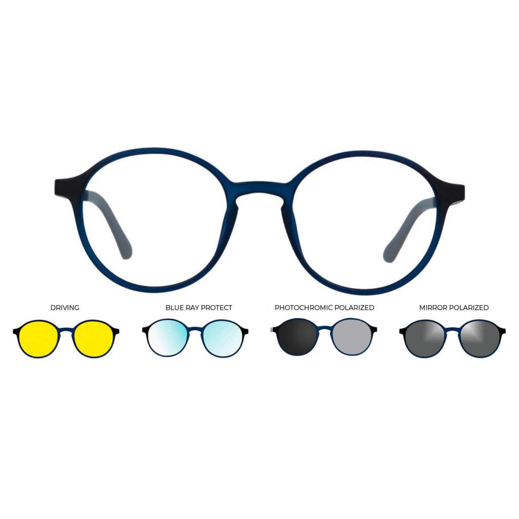 U-288 PLASTICA X 49-20 C.04M BLUE PLUGIN Unisexbrille 99 JOHN STREET U-0288 Produktbild 1