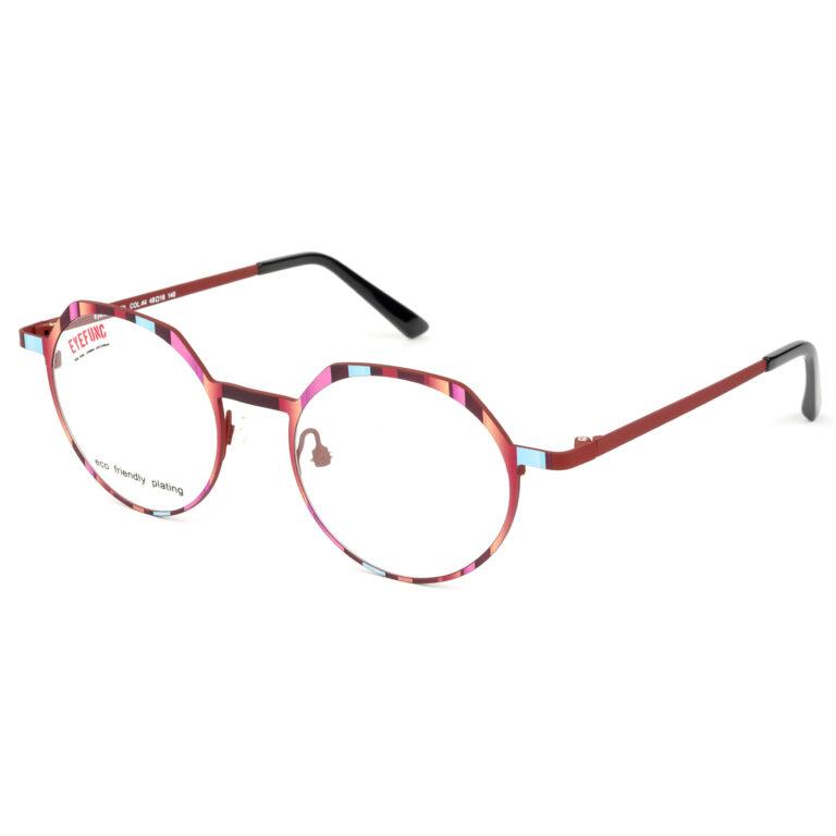 Eyefunc 1122-44 48-18 140 EYEFUNC 1122-44 Damenbrille mit runder Vollrandfassung in Bordeauxrot/Mehrfarbig