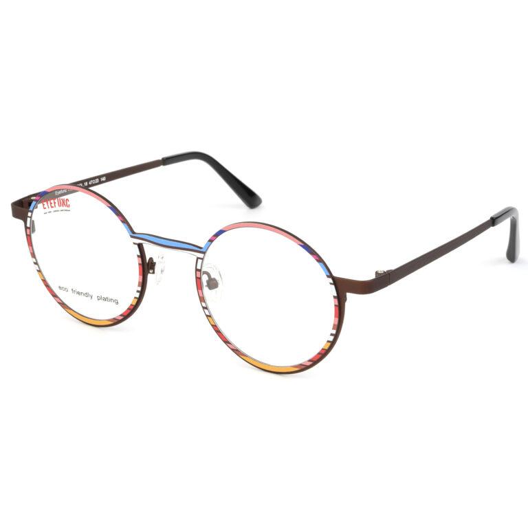 Eyefunc 1123-18 47-23 140 EYEFUNC 1123-18 Damenbrille mit runder Vollrandfassung in Braun/Mehrfarbig