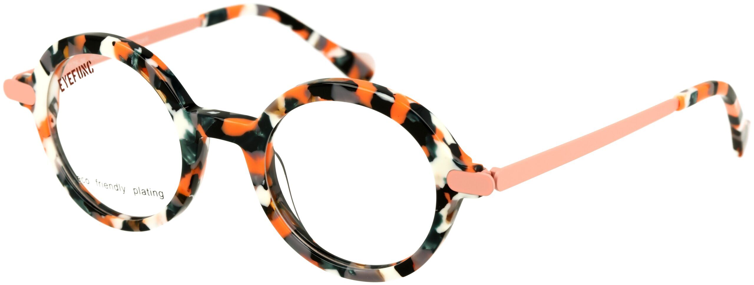 EYEFUNC 1175-36 Unisexbrille mit runder Vollrandfassung in Havanna/Rosa