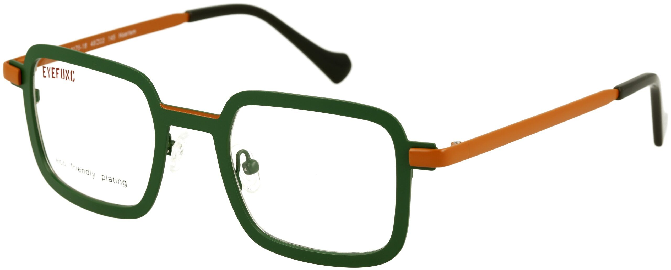 Eyefunc 1176-18 48-22 145 EYEFUNC 1176-18 Unisexbrille mit rechteckiger Vollrandfassung in Dunkelgrün/Braun