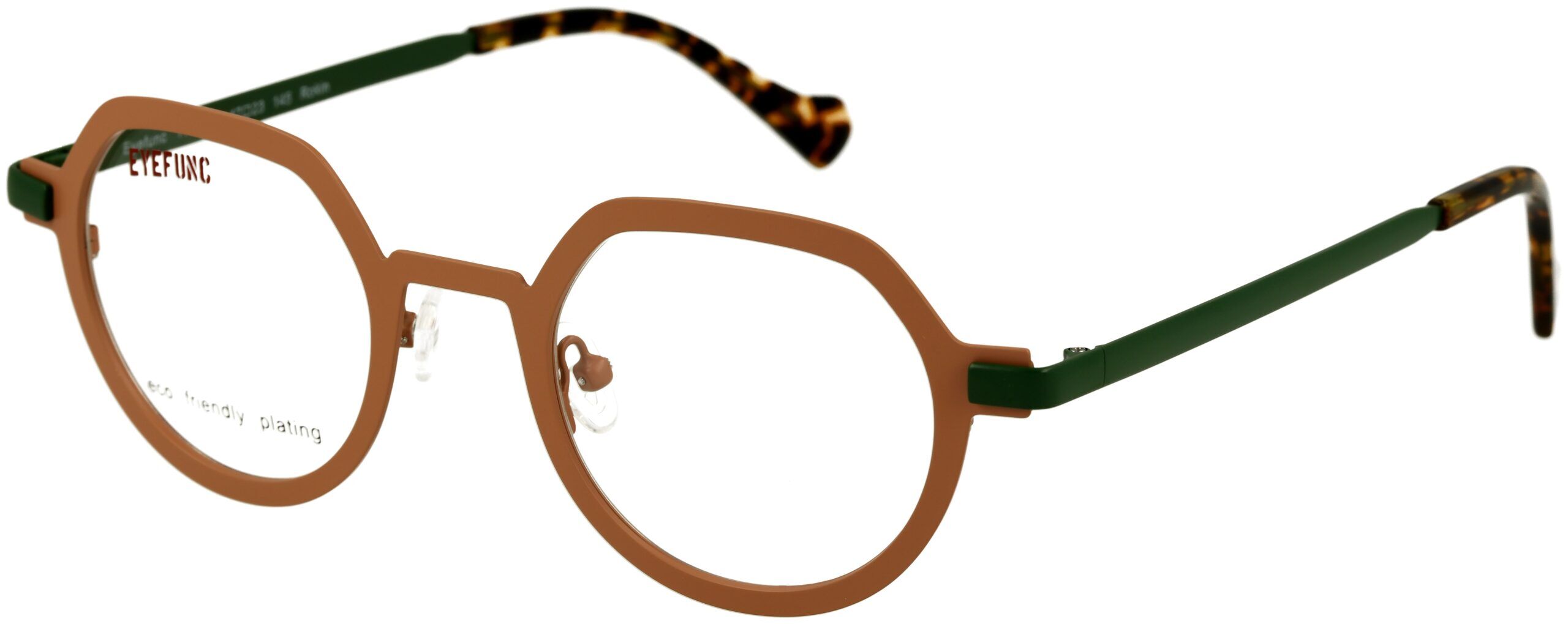 Eyefunc 1180-18 47-23 145 EYEFUNC 1180-18 Unisexbrille mit Panto-Vollrandfassung in Braun/Grün