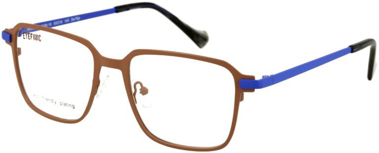 Eyefunc 1185-18 53-18 145 EYEFUNC 1185-18 Unisexbrille mit rechteckiger Vollrandfassung in Braun/Blau