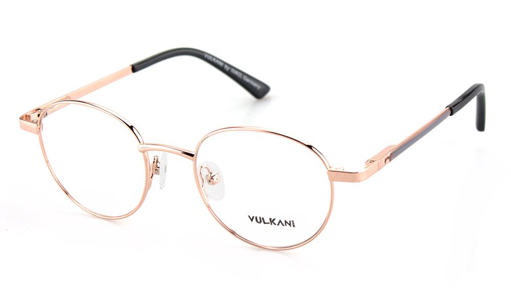 Vulkani VI 339 480 Kinderbrille Goldfarben - Vollrandfassung in Panto-/Rundform aus Metall