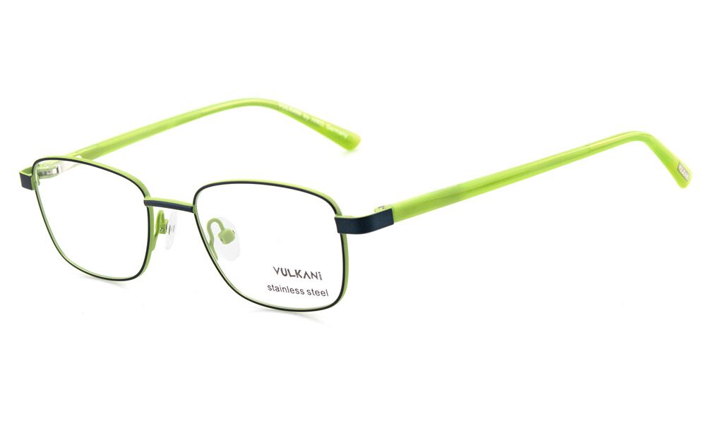 Vulkani VI 348 507 Kinderbrille Blau - rechteckige Vollrandfassung aus Edelstahl
