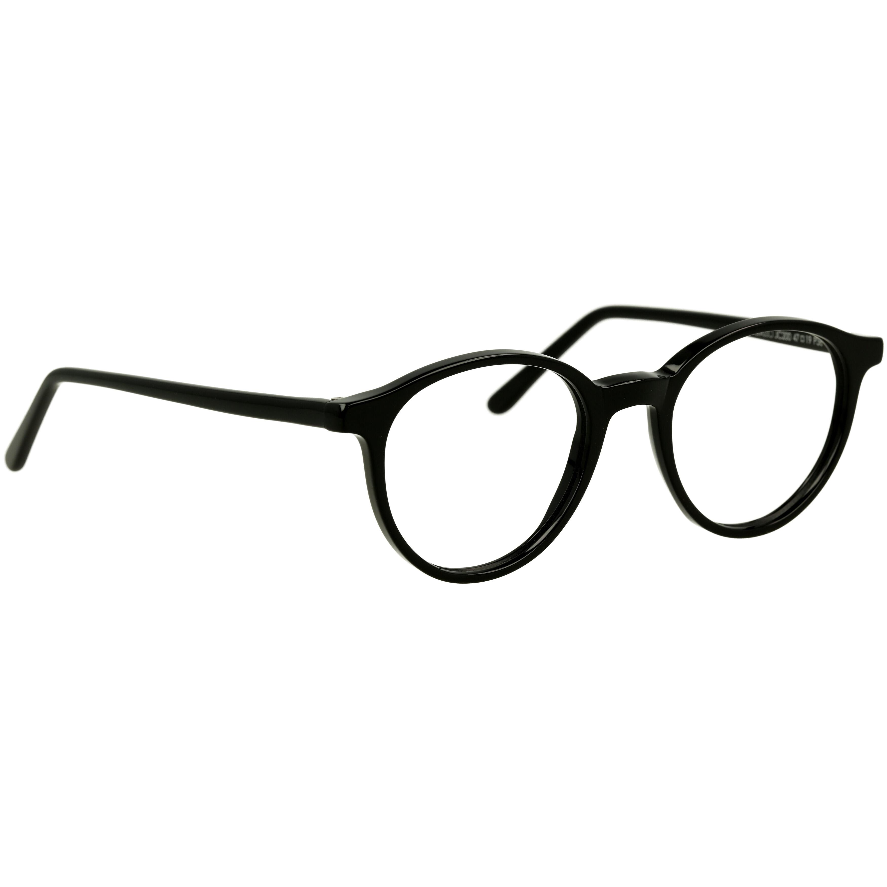 Schwarze Unisexbrille Johann von Goisern JC200 mit runder Fassung und schlanken Bügeln, ideal für zeitlosen Stil.