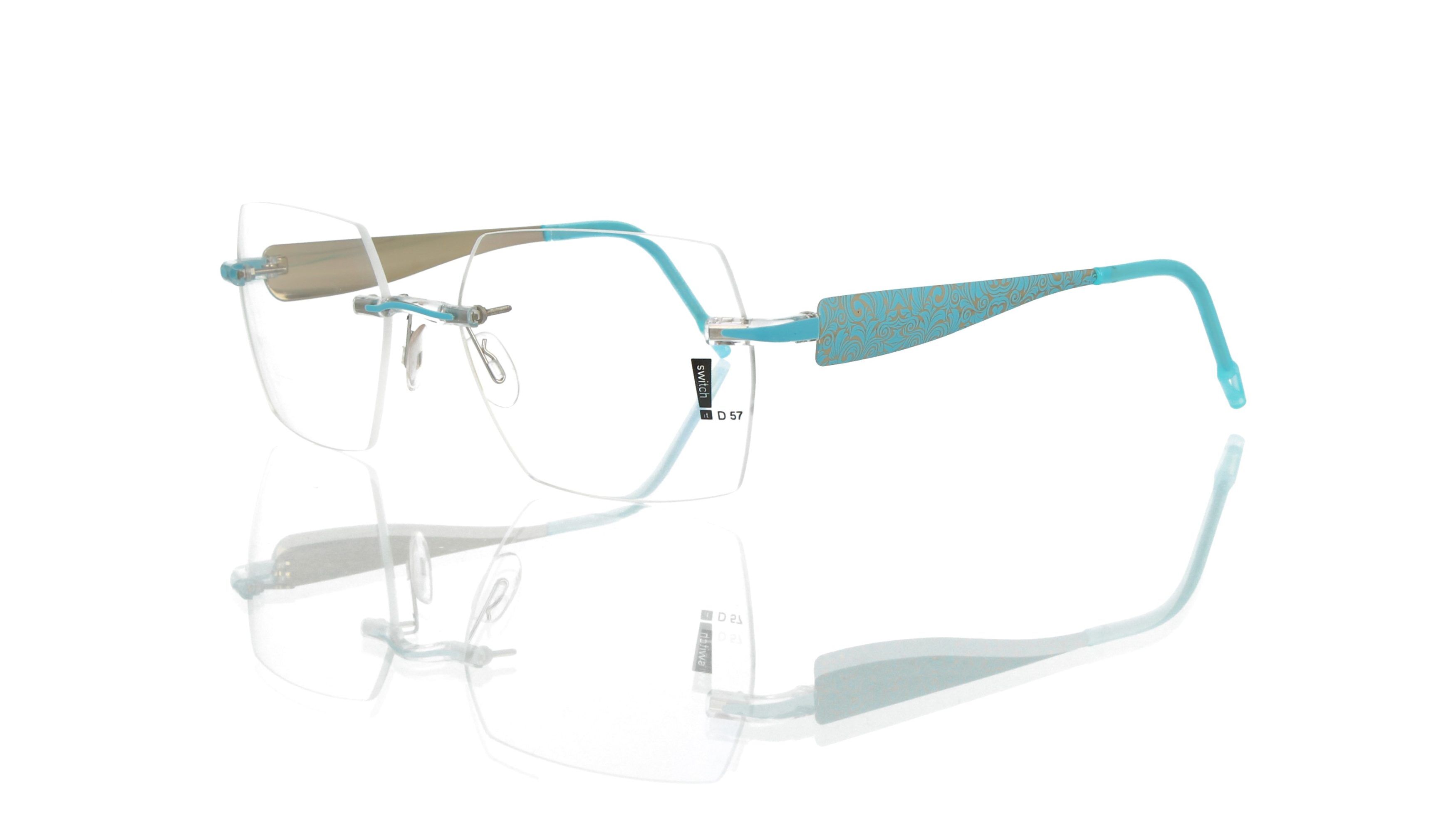 Switch It Garnitur 3344 Damenbrille Gold Türkis Innen Gold (2)