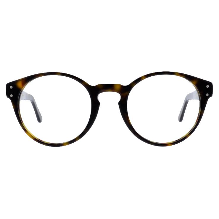 ben09 Unisexbrille Colibris Ben * mit rundem, braun-marmoriertem Gestell, Frontalansicht