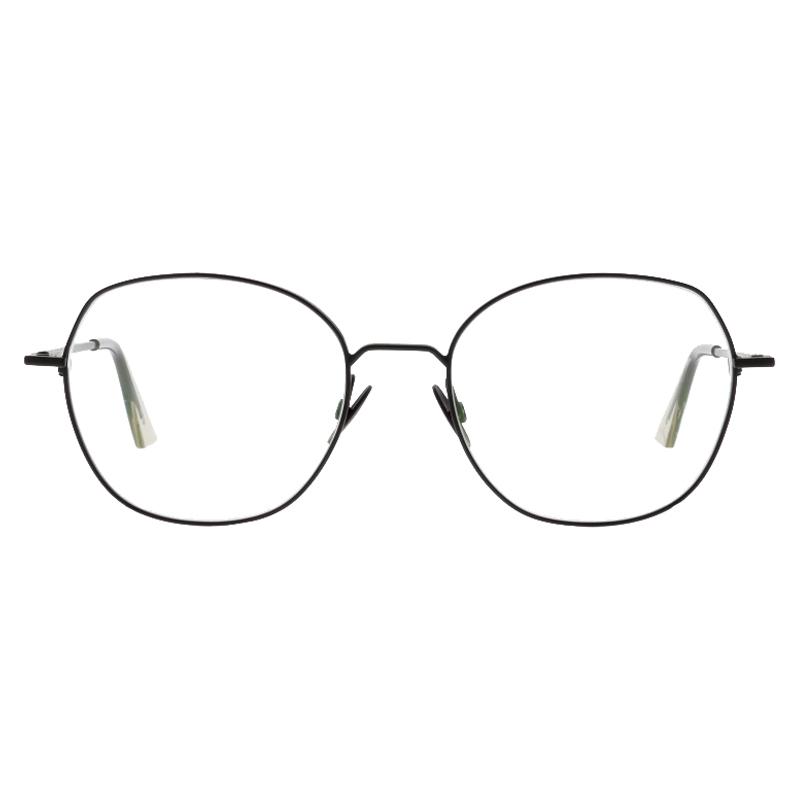 Fara 9M01 Damenbrille Colibris Fara mit filigranem, schwarzem Metallrahmen und großen, runden Gläsern.