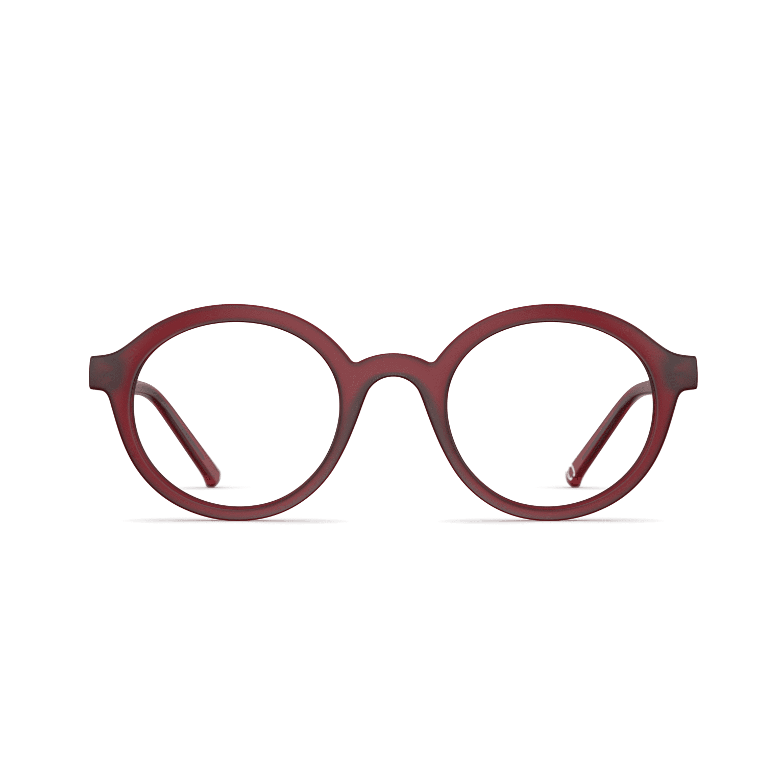 Unisexbrille Neubau Sigmund II T192 mit runder, roter Fassung aus leichtem Material.