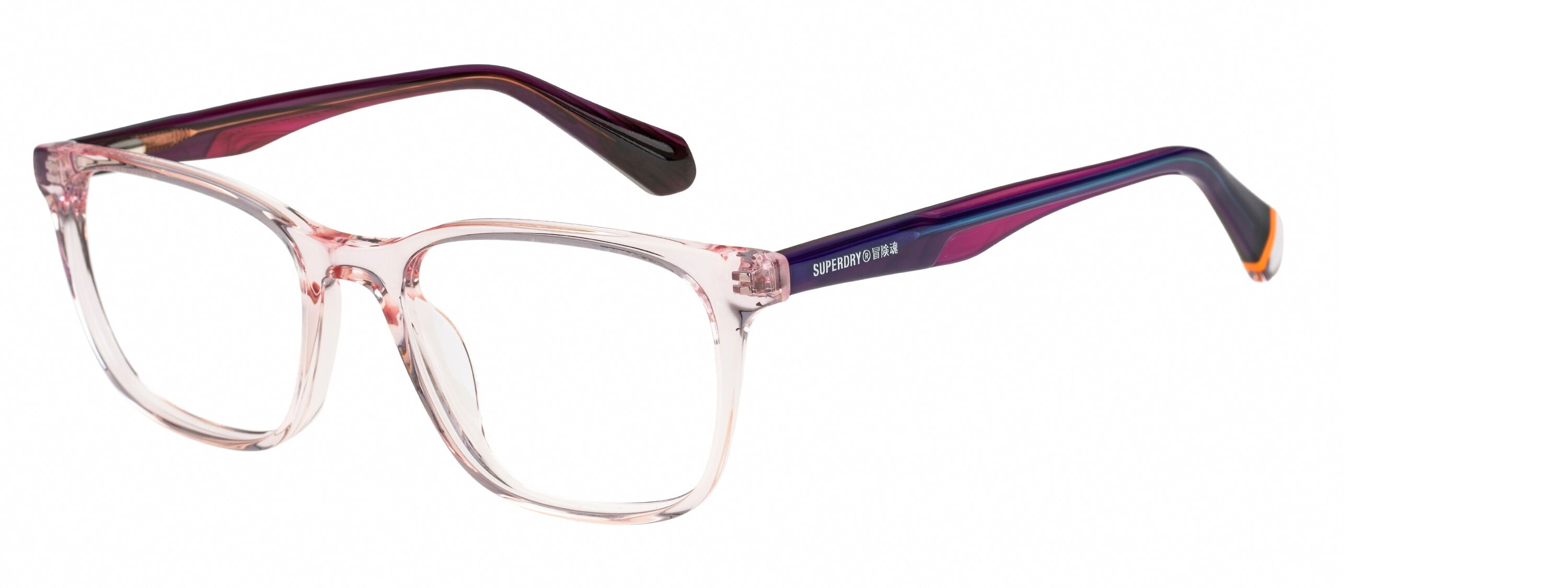 Superdry Superdry 993075-50 49-17 Superdry 993075 Damenbrille in Fuchsia mit eckigem Vollrand-Design und 49 mm Glasbreite