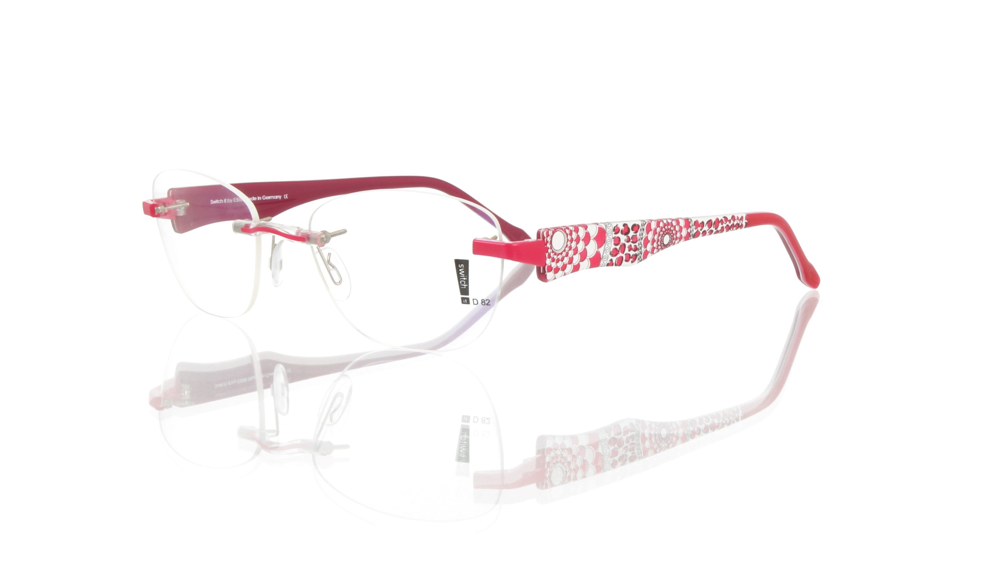 Switch It Garnitur 2491 Damenbrille Pink Weiß Rot Schwarz Innen Pflaume (2)