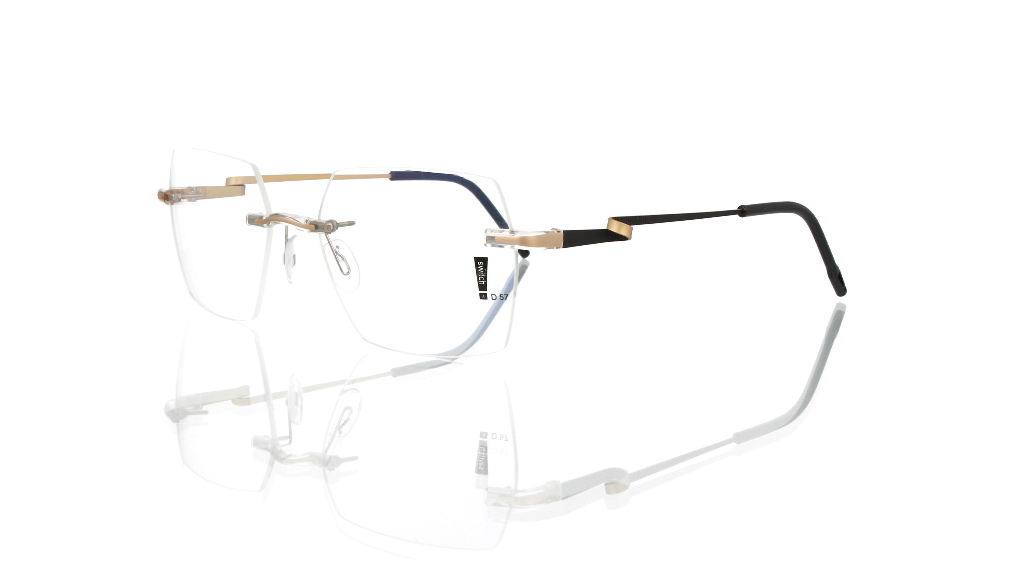 Switch It Garnitur 3357 Damenbrille Schwarz Gold Innen Gold (2)