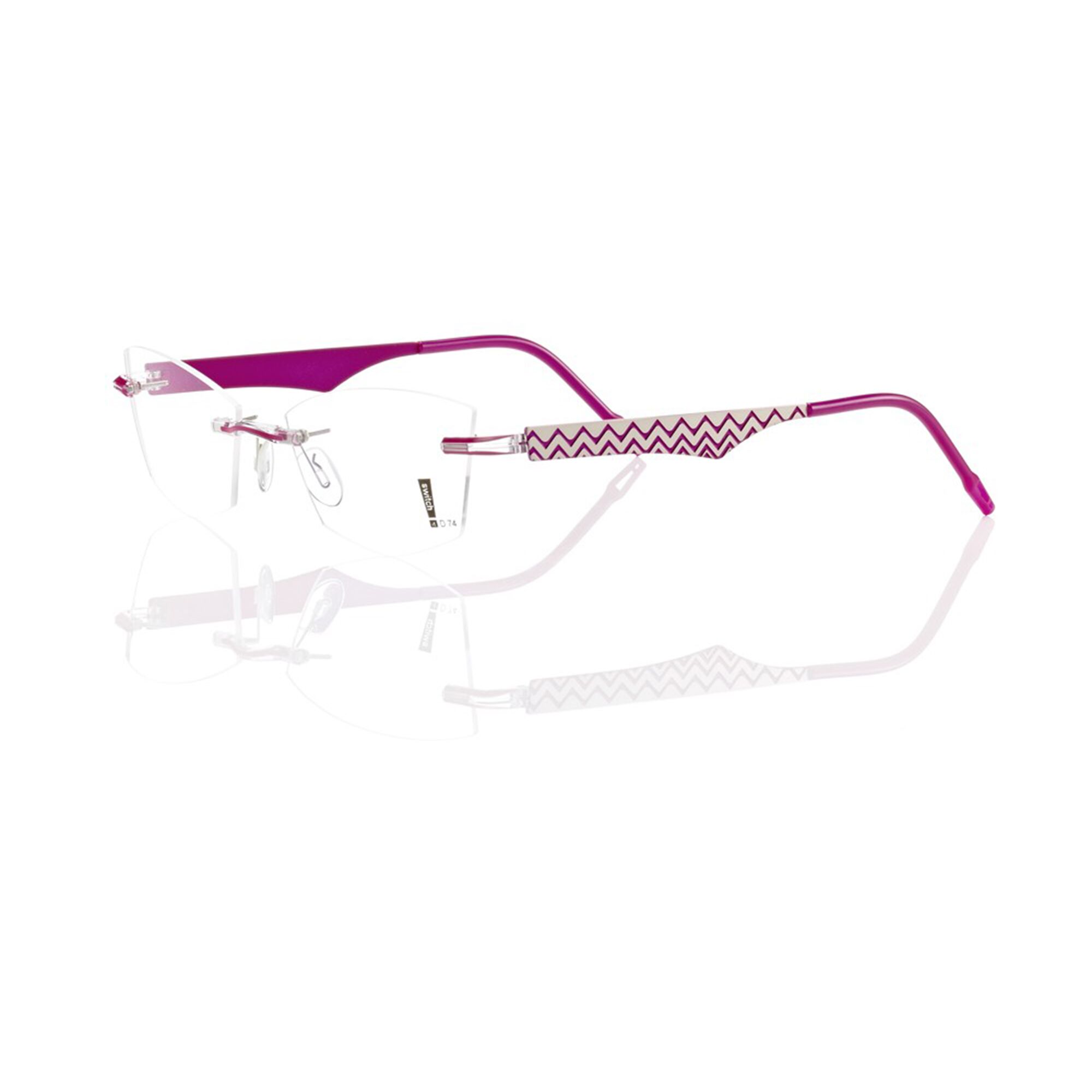 Switch It Sale 3163 Damenbrille Zick Zack Muster Rot